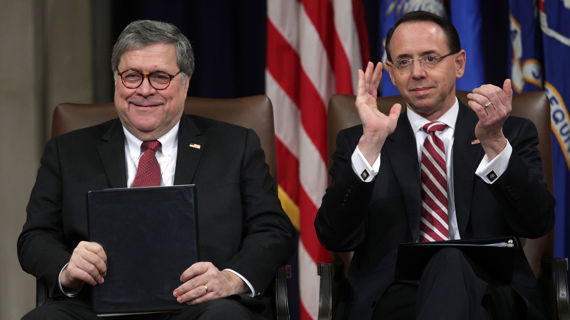 Attorney General William Barr and Deputy Attorney General Rod Rosenstein.