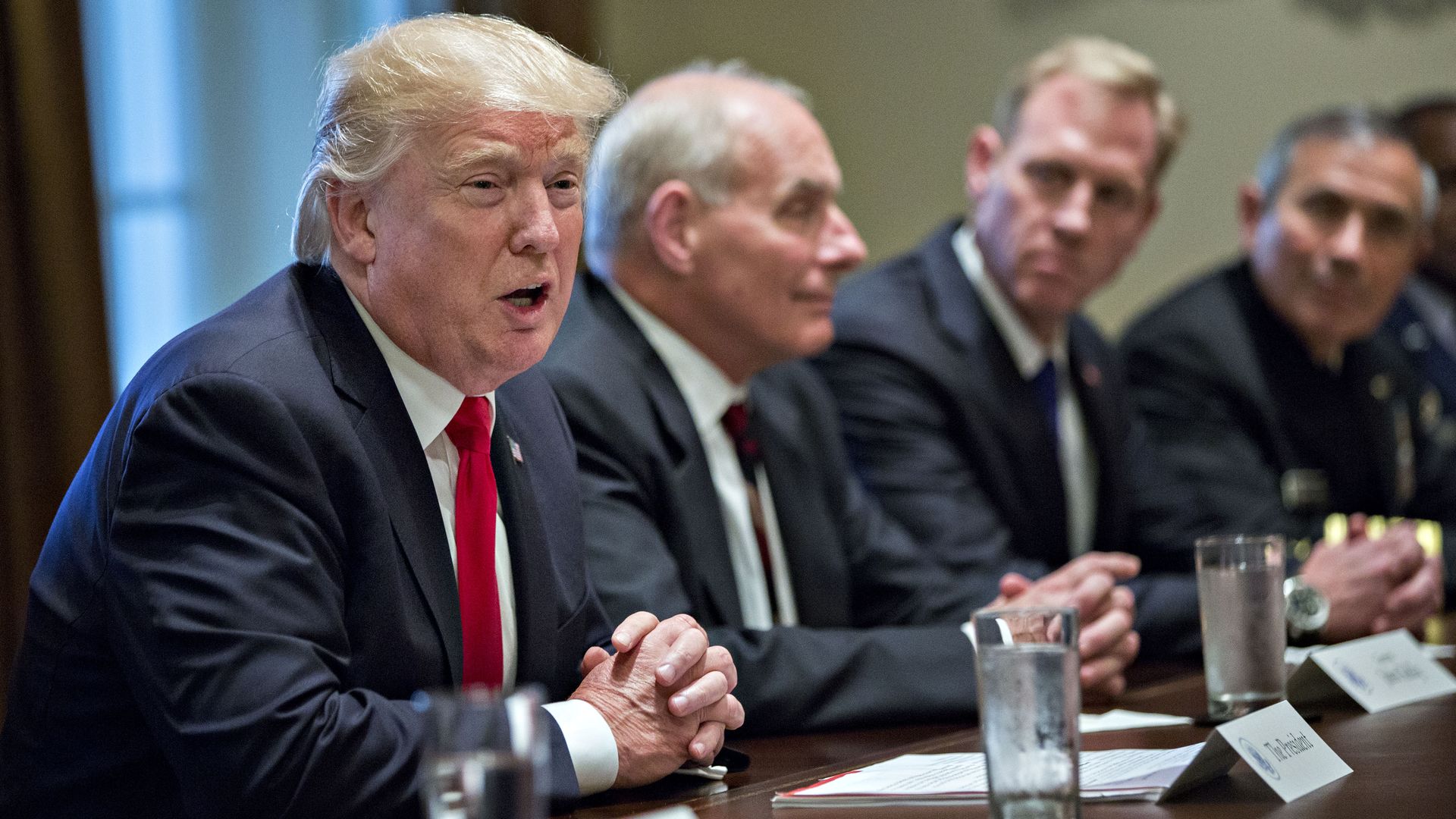 Donald Trump at a meeting