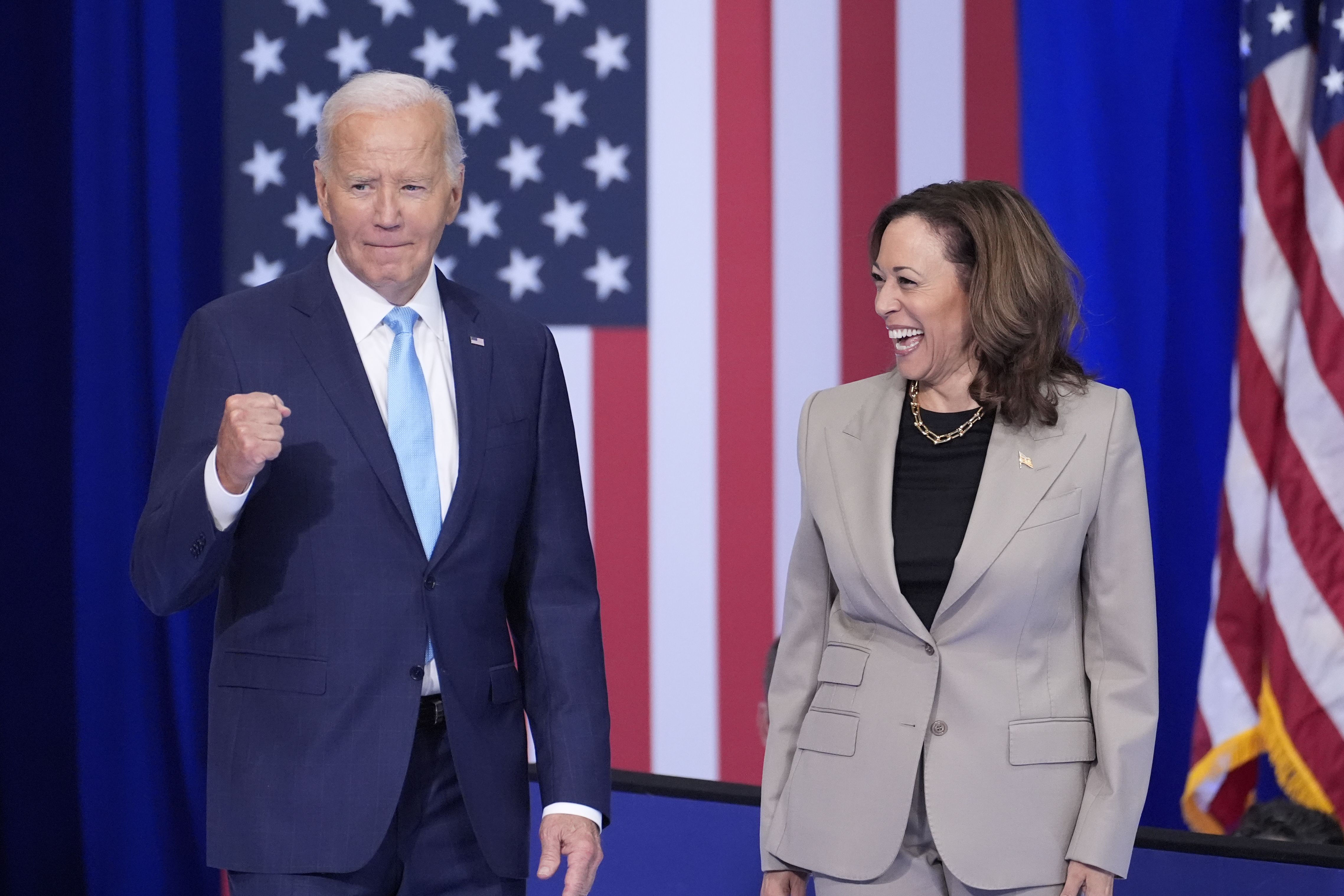 President Biden and Vice President Harris arrive Thursday in Largo, Md.