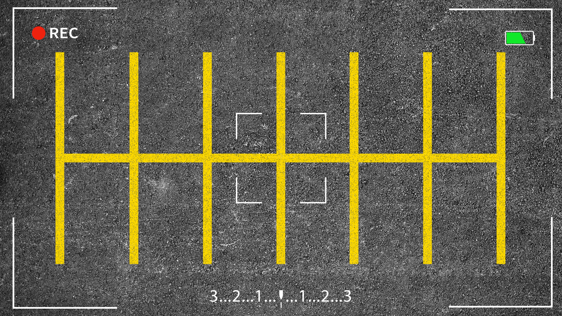 Illustration of a parking lot being recorded. 