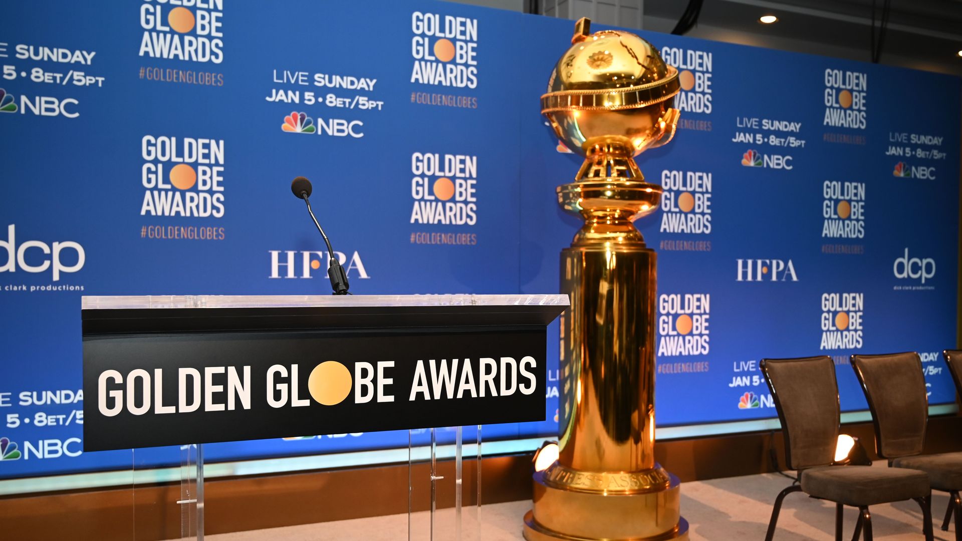 Golden Globe media stage set-up