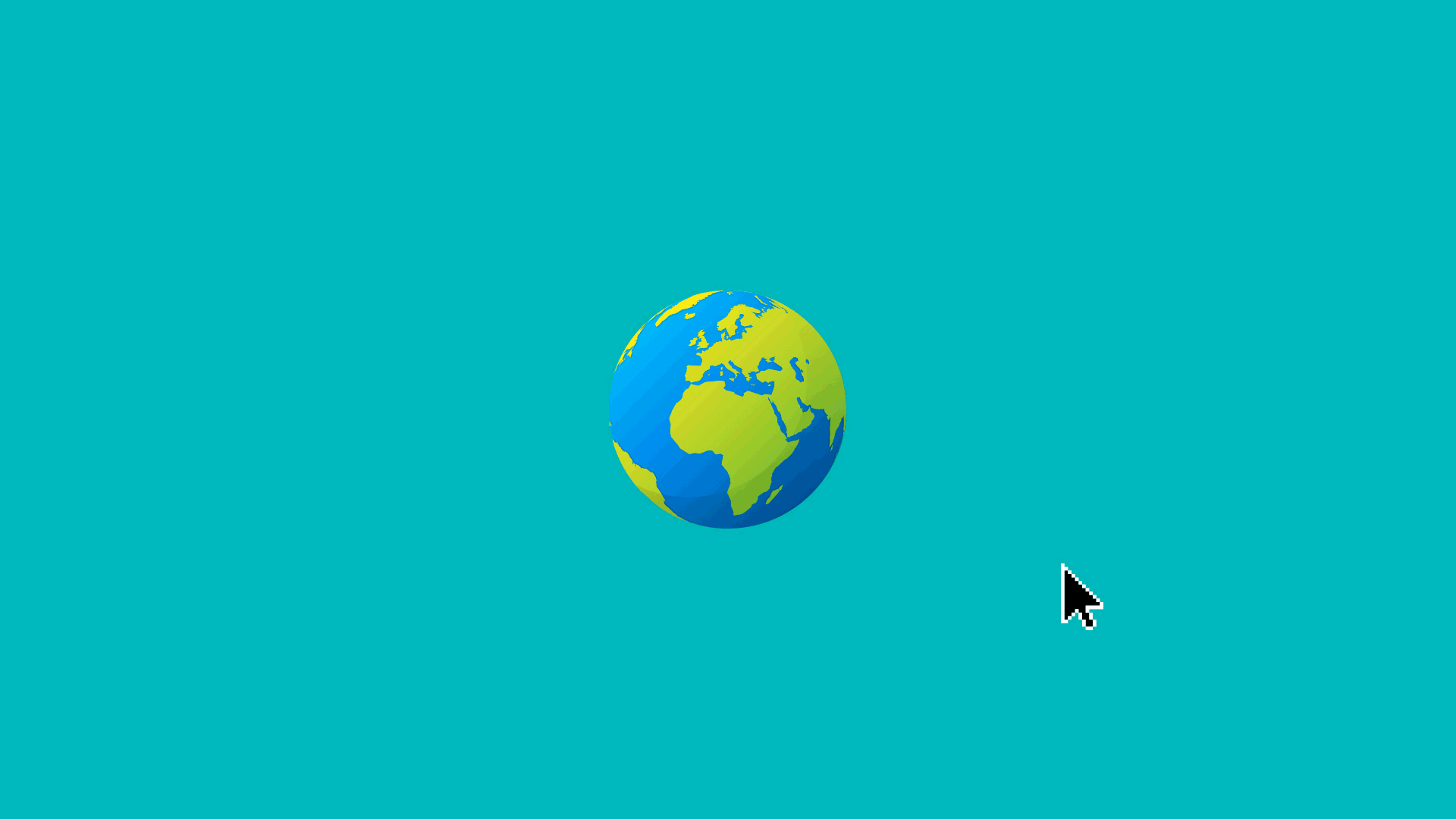 Gif of a globe icon that pops up a dialog box with global and local options