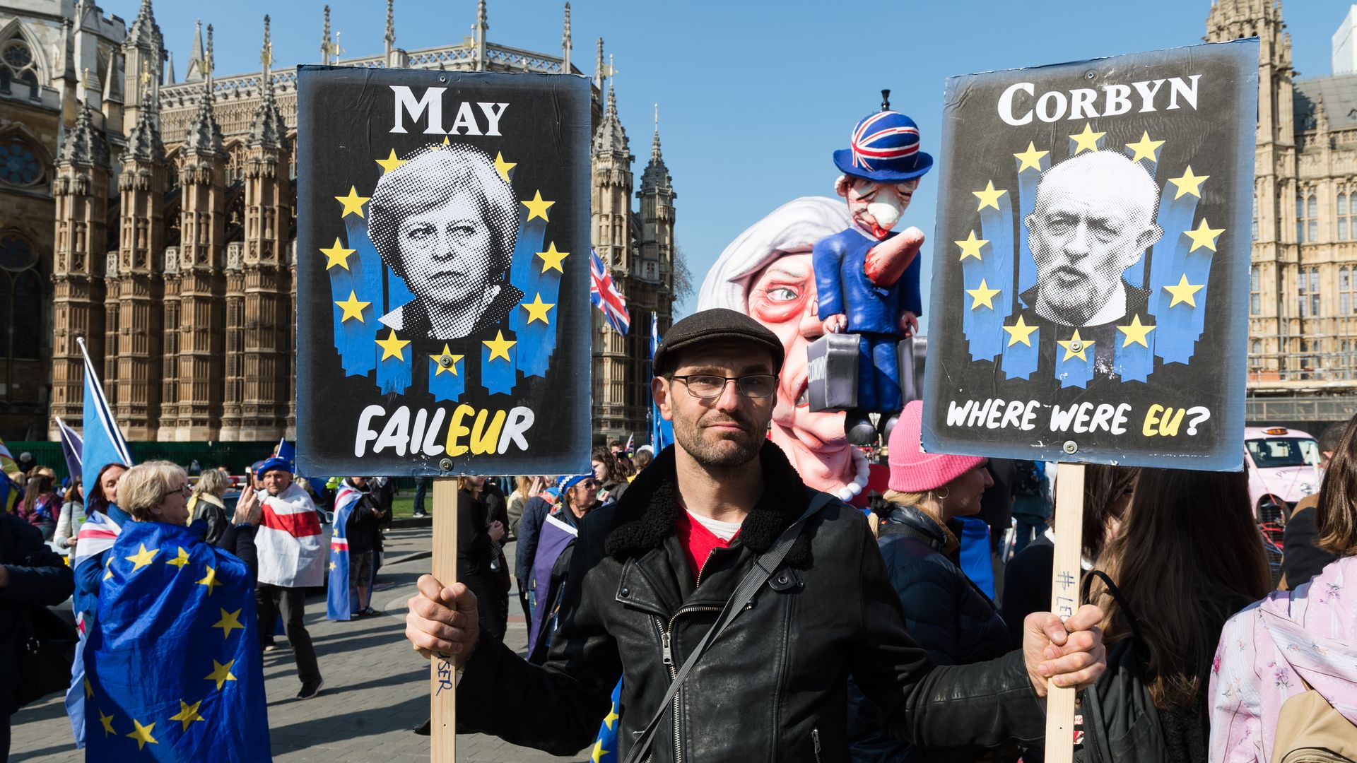 Brexit protestor