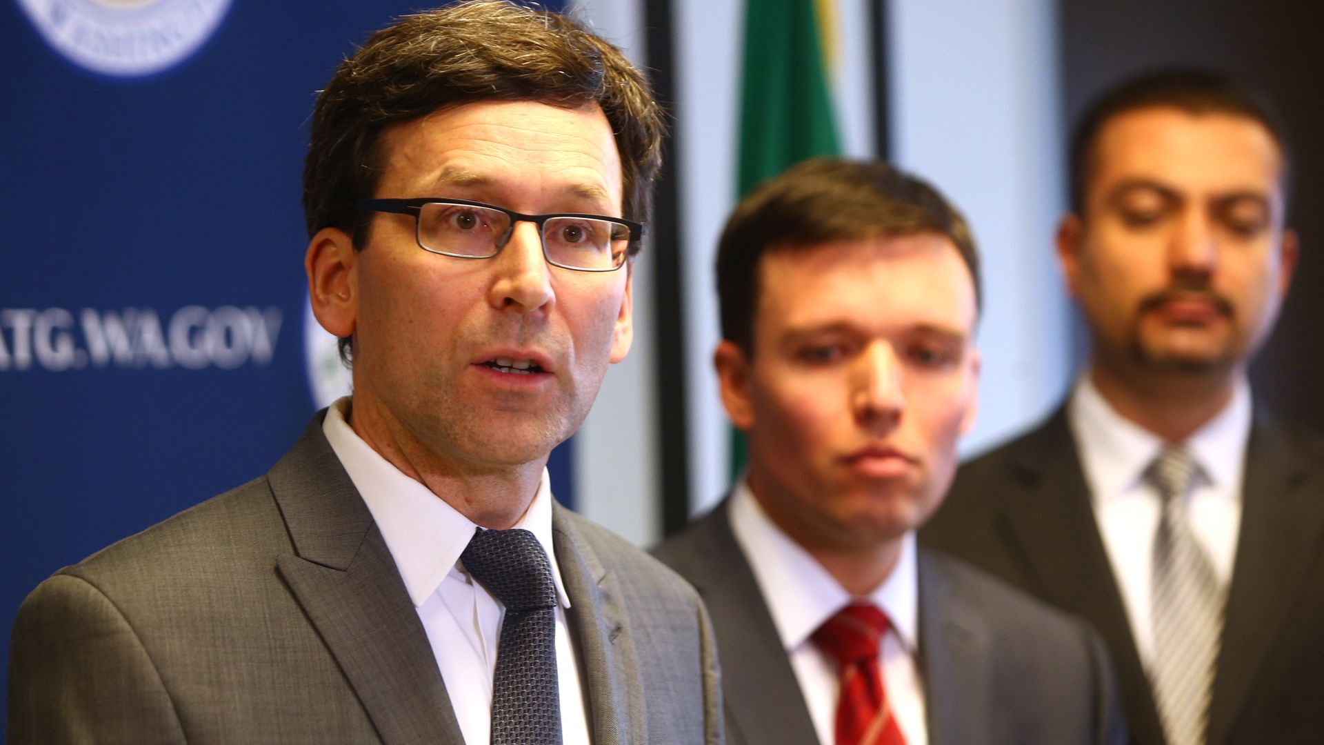 Washington State Attorney General Bob Ferguson announces