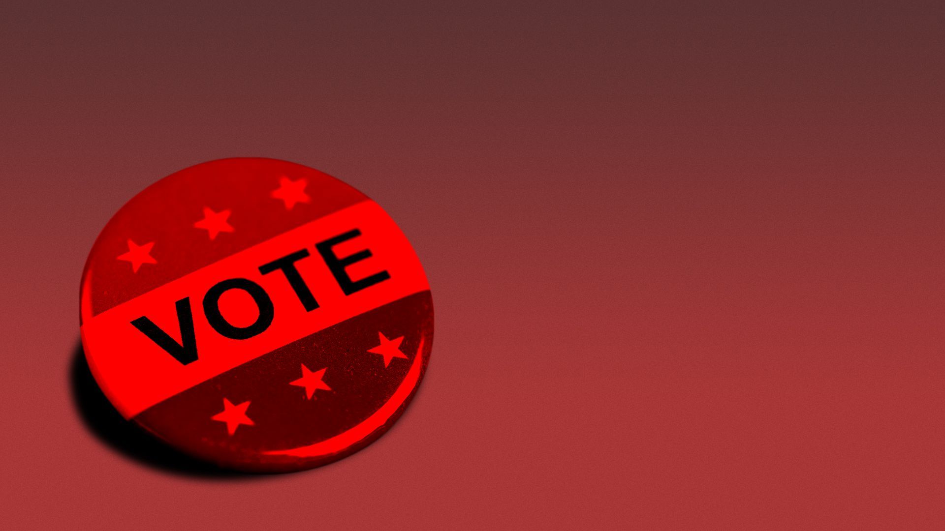 Illustration of a crimson red vote pin