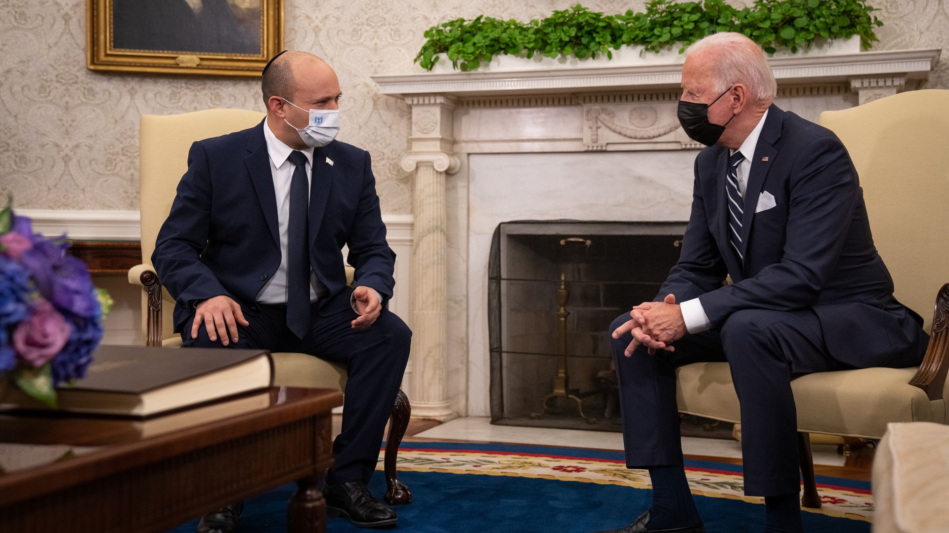 Bennett and Biden at the White House on Aug. 27, 2021. Photo:  Sarahbeth Maney-Pool/Getty Images