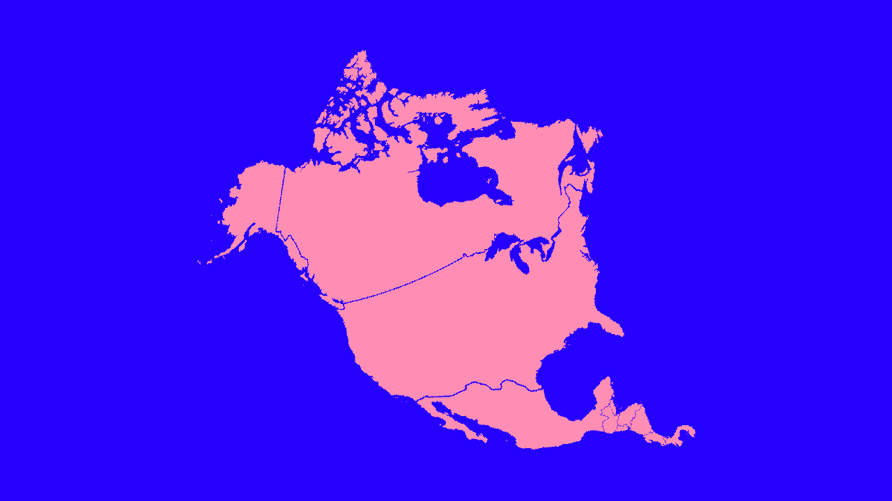 A gif illustration of a morphing North America