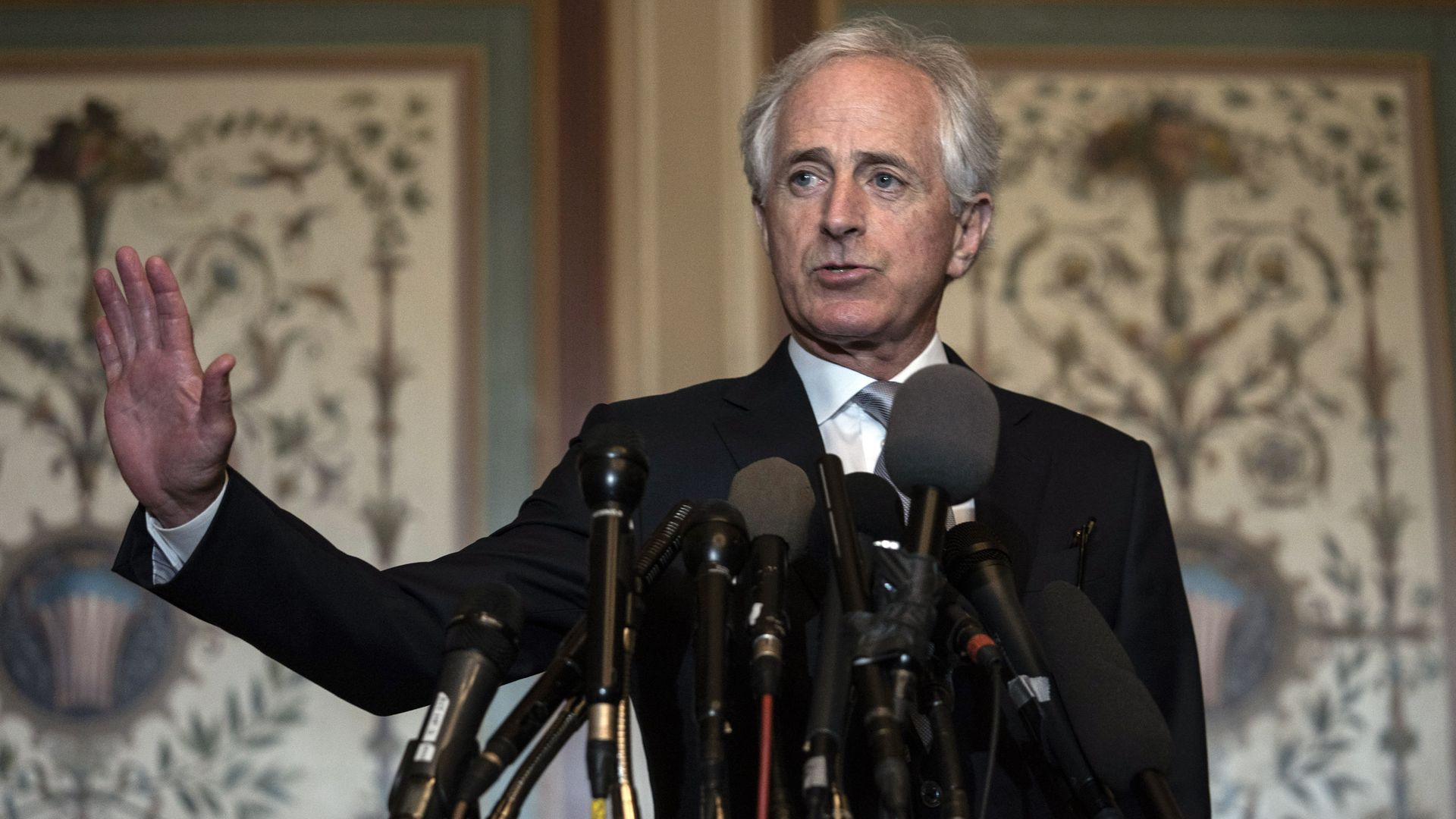 Bob Corker speaking at a podium. 