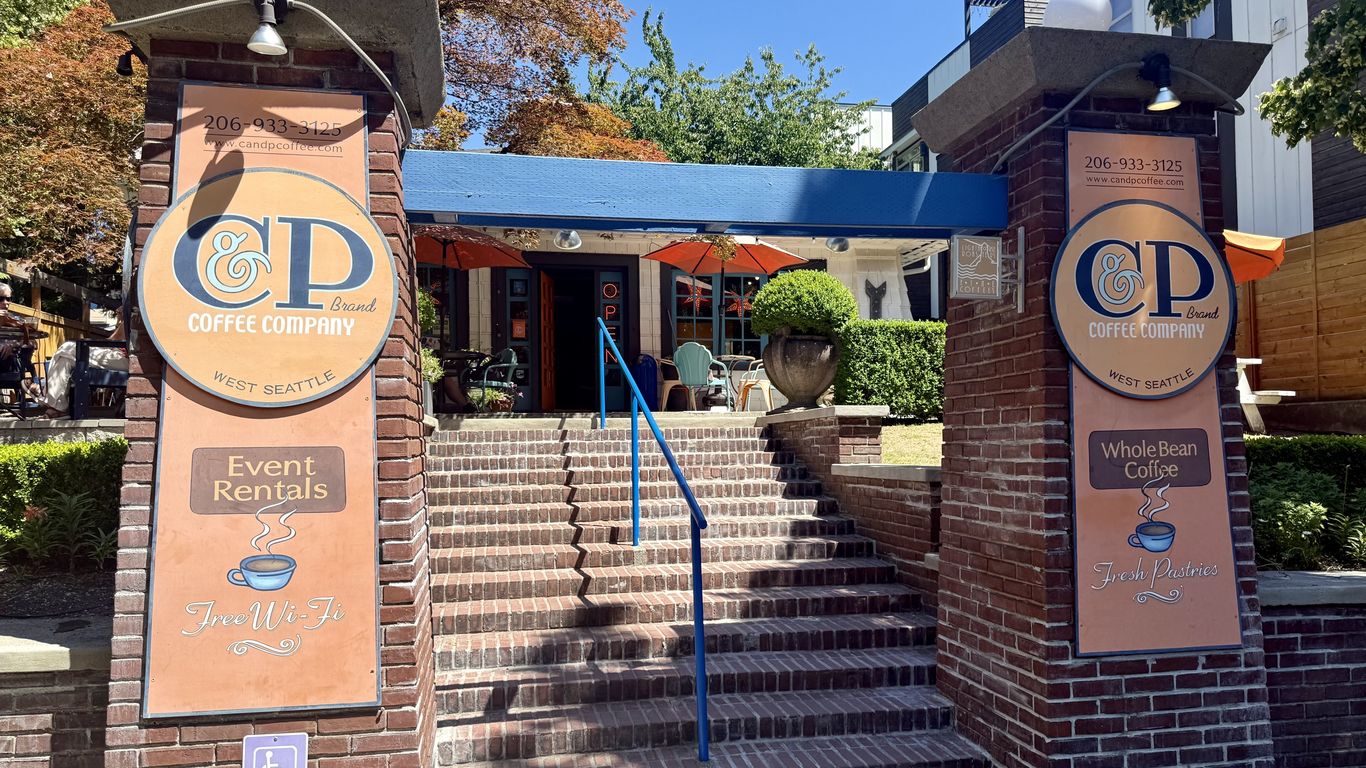 C & P Coffee's patio is made for Seattle summers