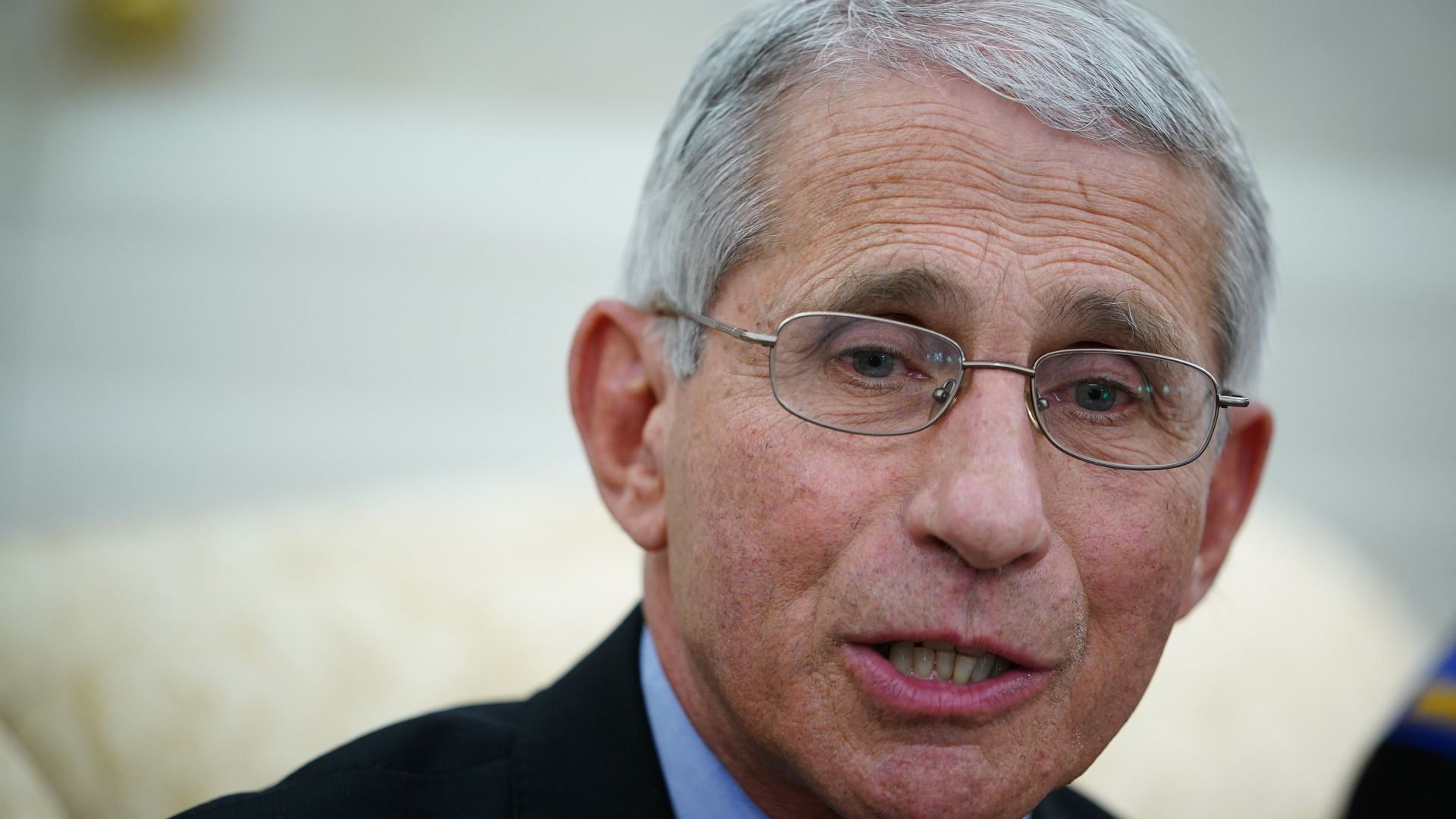 This image is a close-up of Fauci 