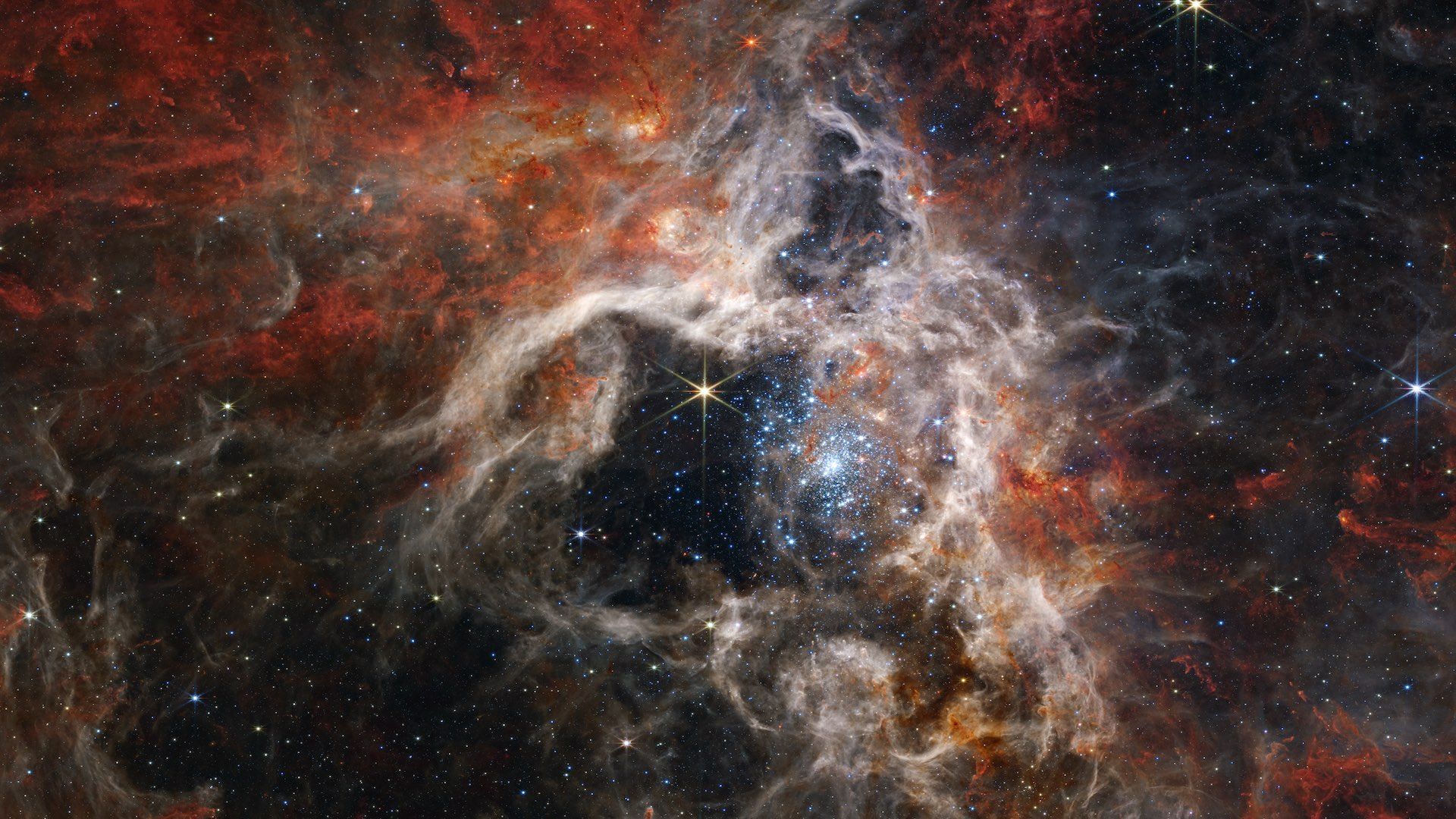 The Tarantula Nebula seen by the James Webb Space Telescope