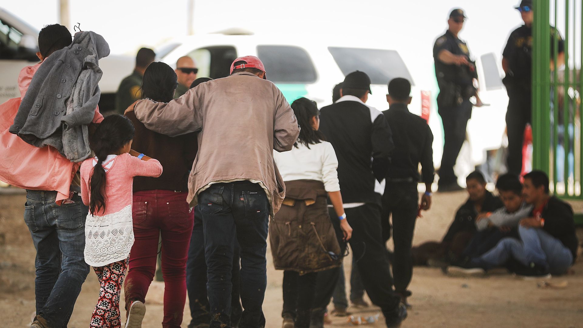 Migrants at a border patrol facility in Texas