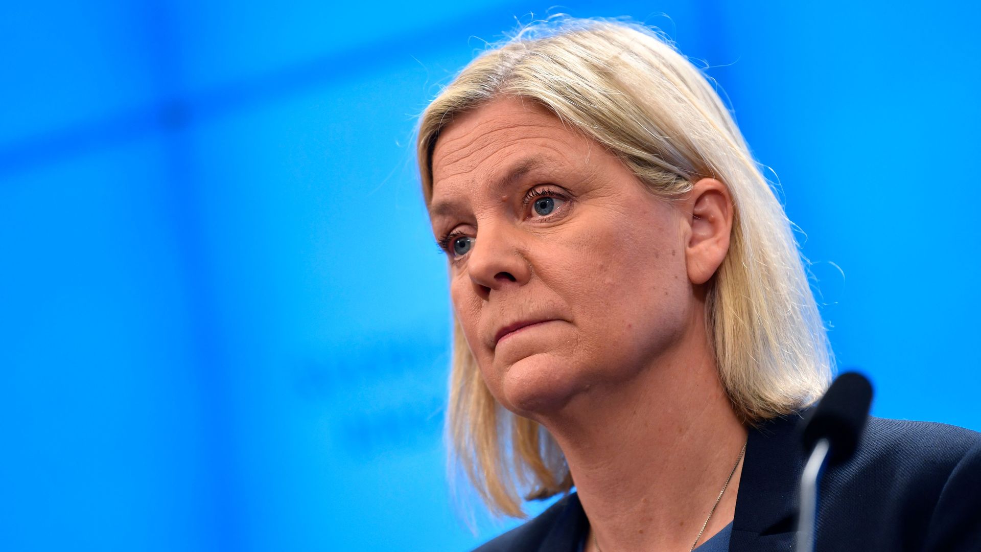 Photo of Magdalena Andersson looking solemn
