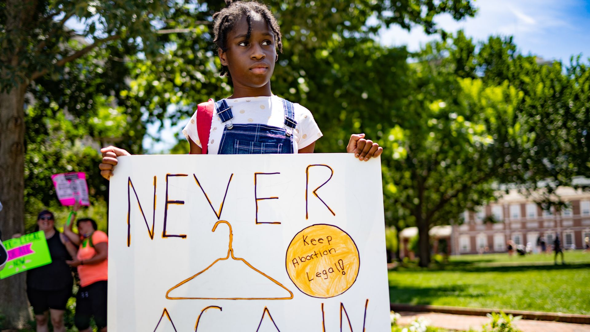 Anaiya Deloatch, who supports abortion rights, poses for a portrait at a rally on July 4, 2022 in Philadelphia, Pennsylvania.