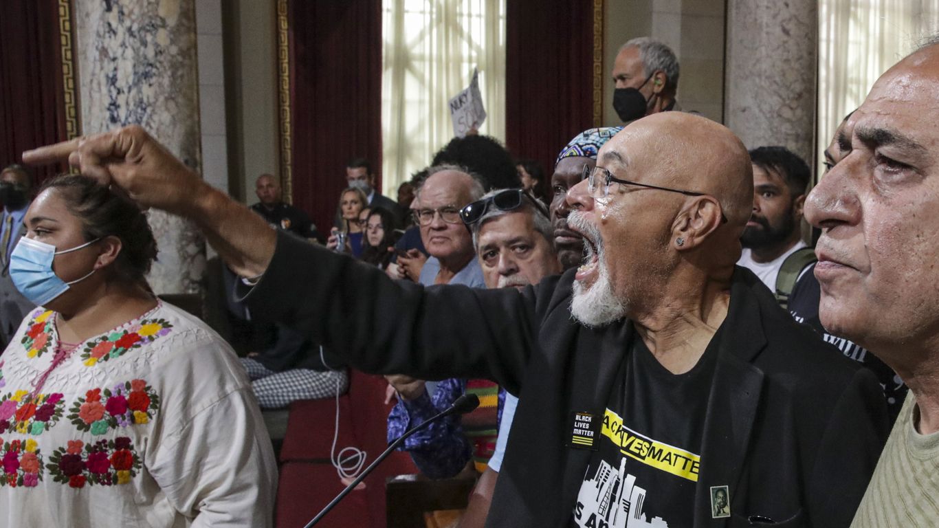 Protests at LA city council after audio of racist comments – Axios