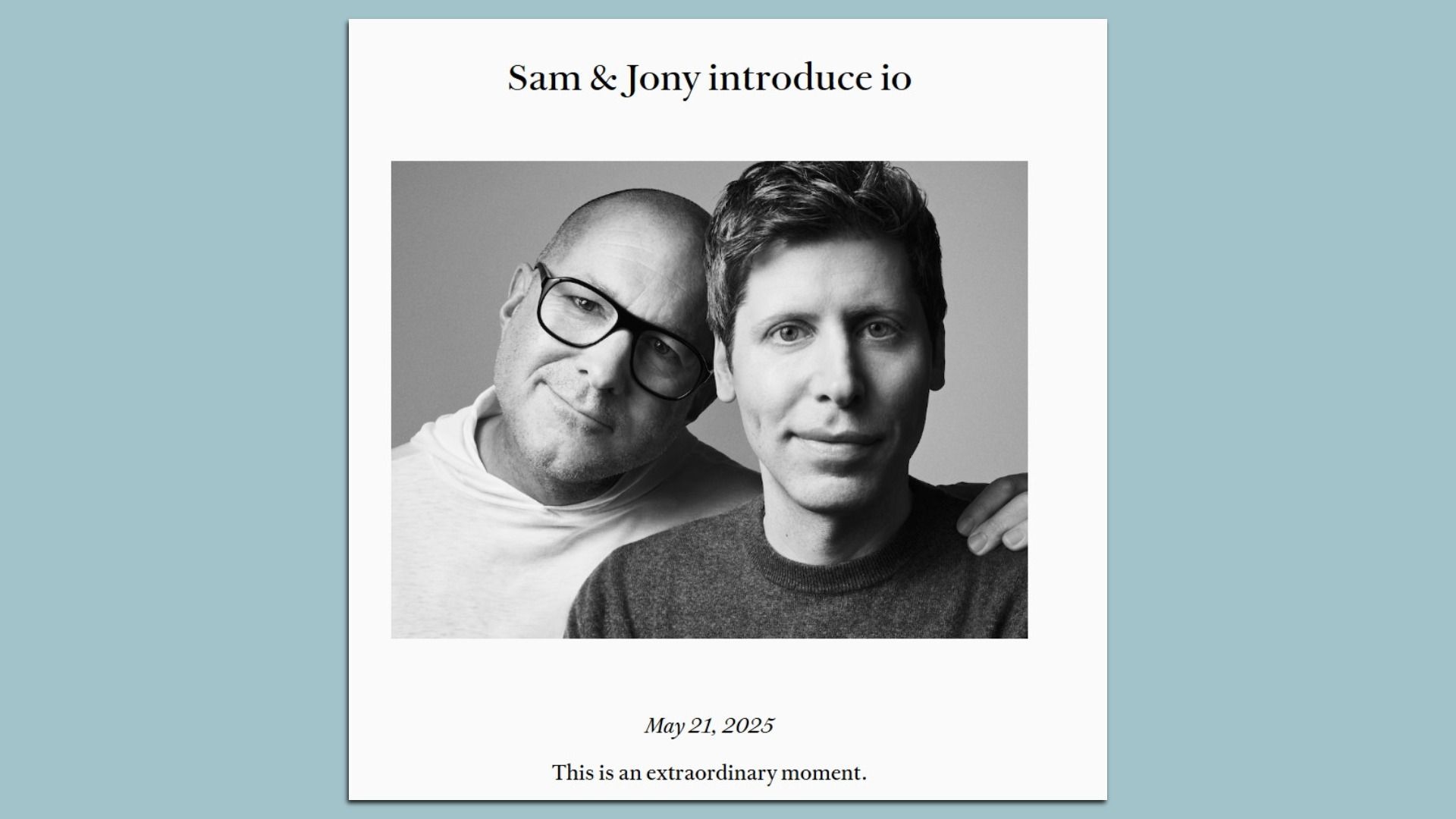 Jony Ive and Sam Altman 