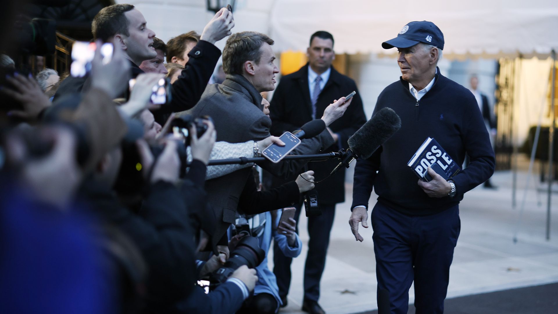 Joe Biden and reporters