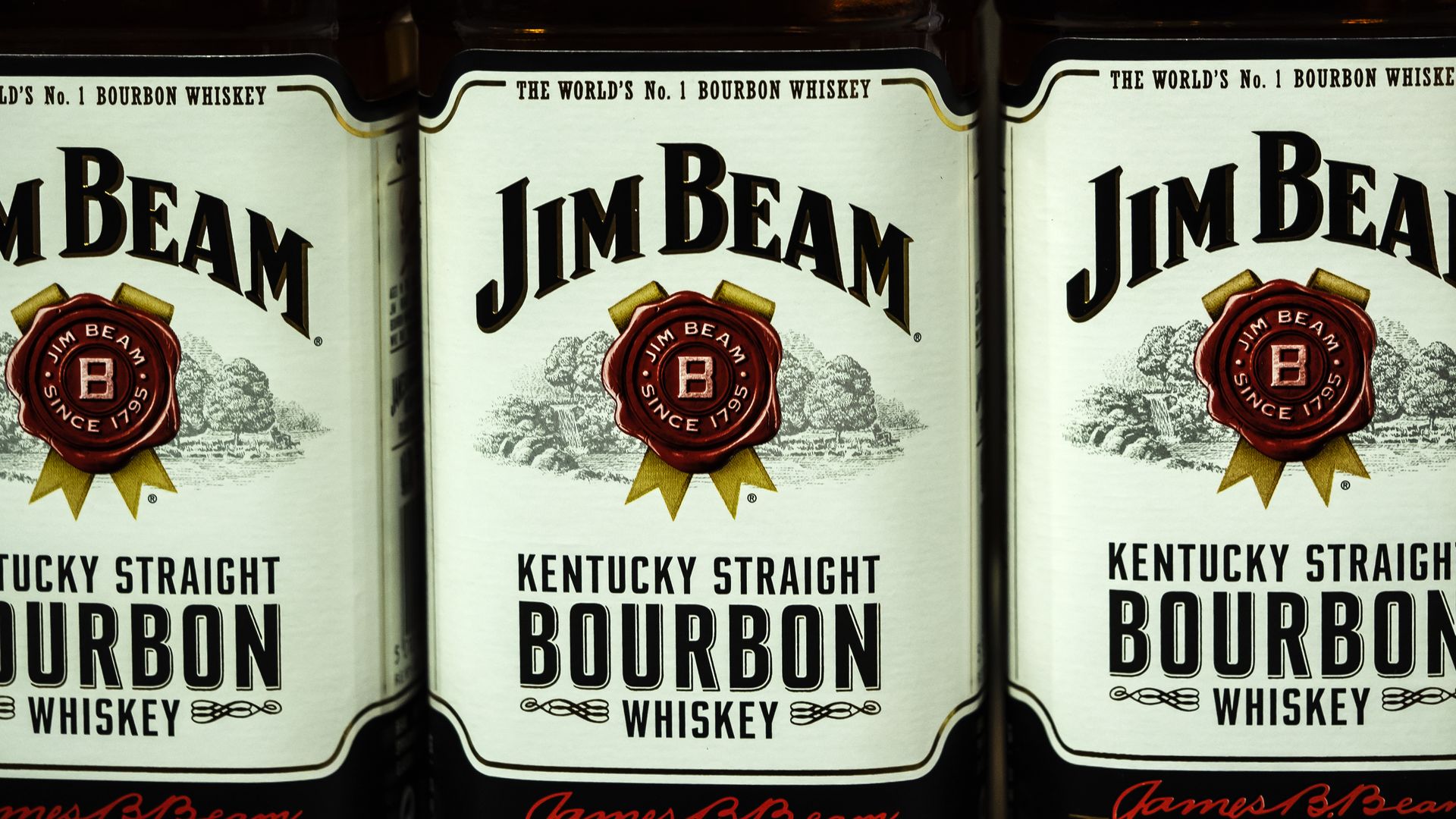 Bottles of Jim Bean bourbon