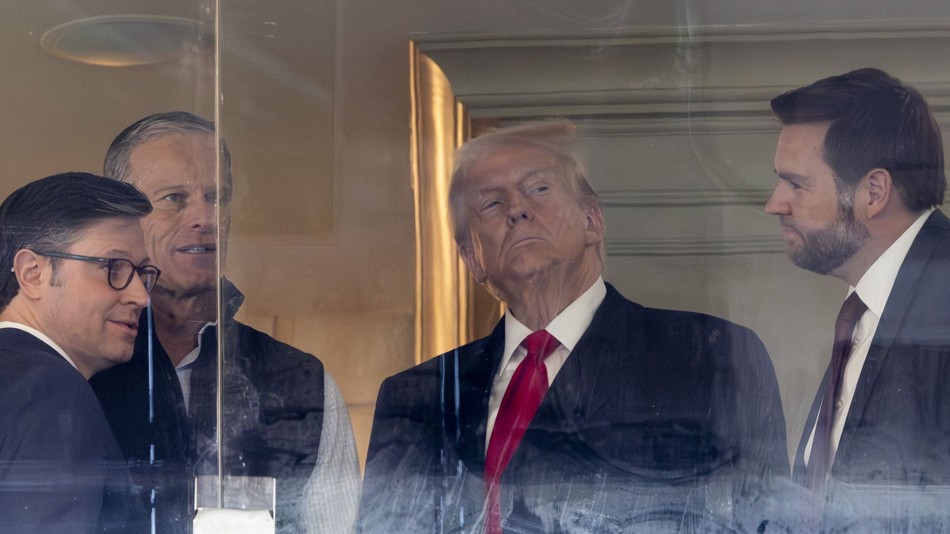 This is MIke Johnson Donald Trump John Thune and JD Vance