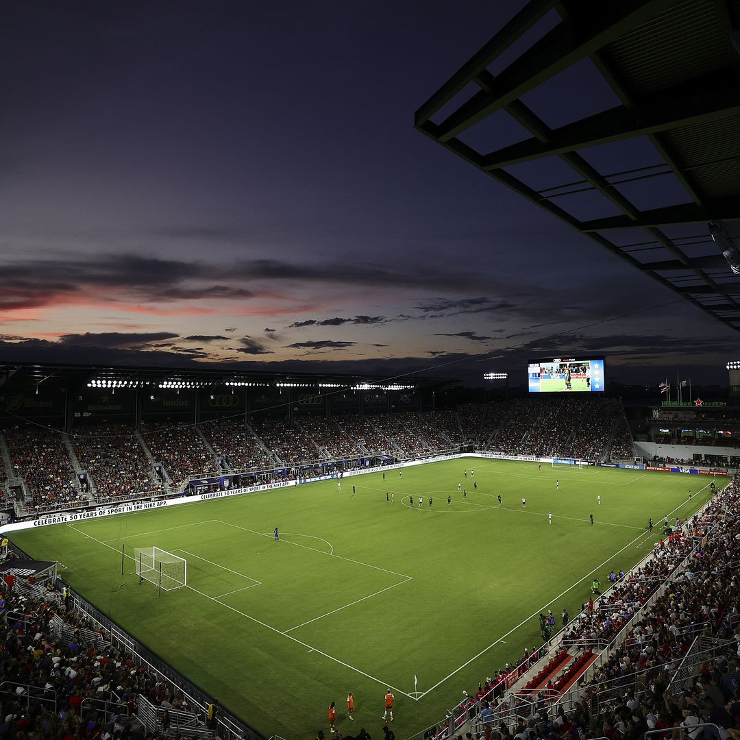 Celebrating the first MLS match at RFK