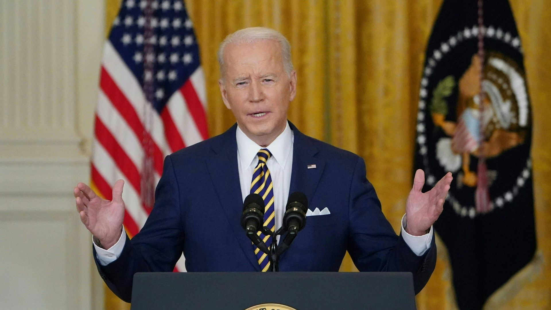 Photo of Joe Biden speaking from the podium
