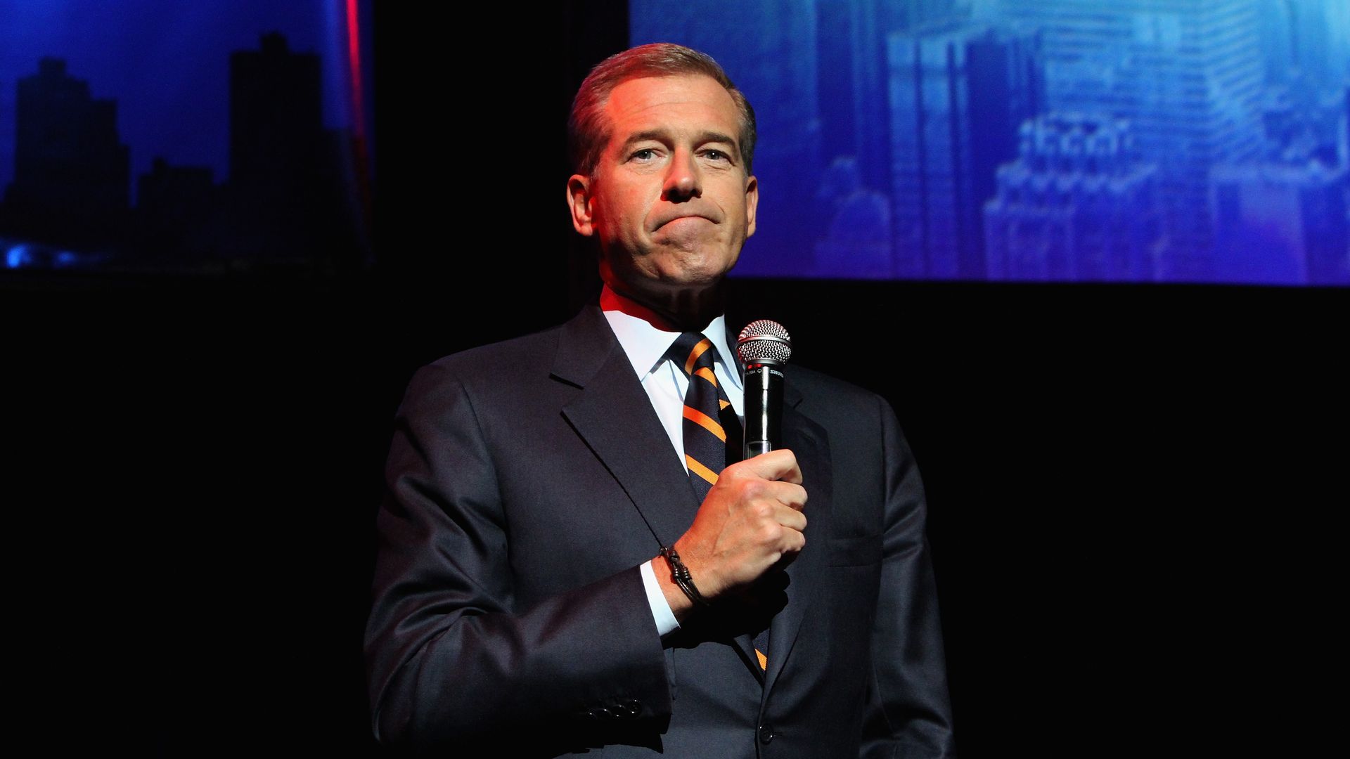  NBC News Anchor Brian Williams speaks onstage at The New York Comedy Festival at Madison Square Garden on November 5, 2014 in New York City. 