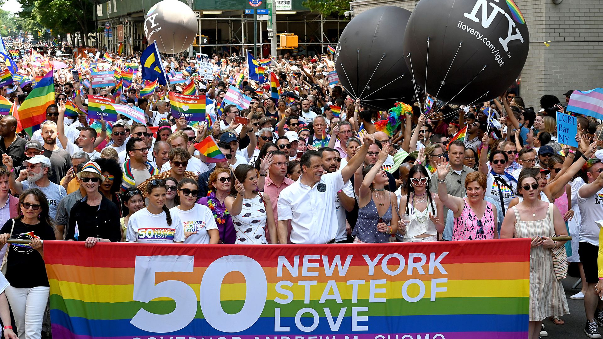 New York Governor Andrew Cuomo attends Pride March - WorldPride NYC 2019 on June 30.