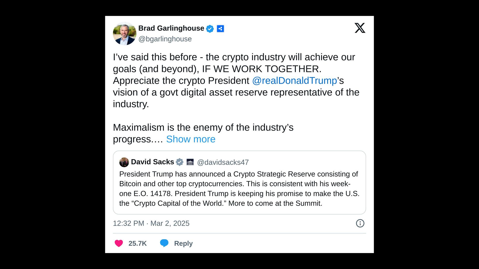 A screenshot of a tweet. 