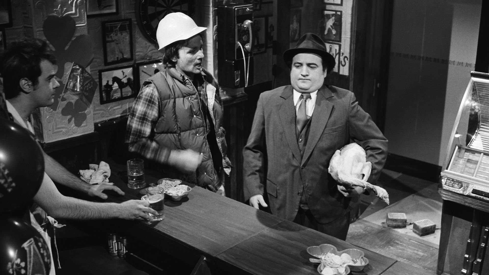 Photo of three actors doing a comedic bit on a television show