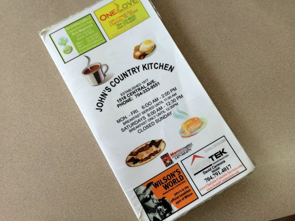 John's Country Kitchen menu