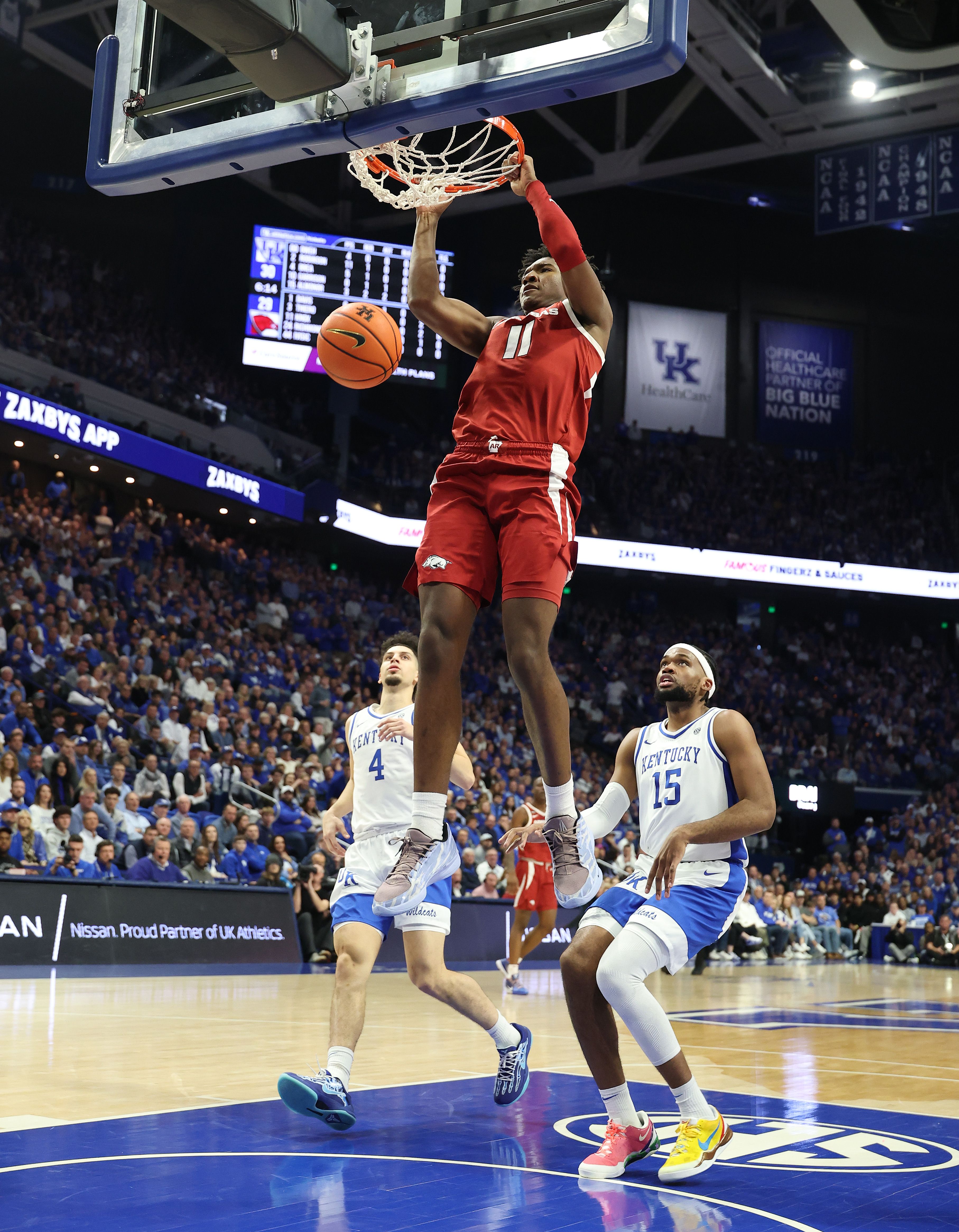  Karter Knox #11of the Arkansas Razorbacks shoots the ball against the Kentucky Wildcats at Rupp Arena on February 01, 2025 in Lexington, Kentucky. (Photo by Andy Lyons/Getty Images)