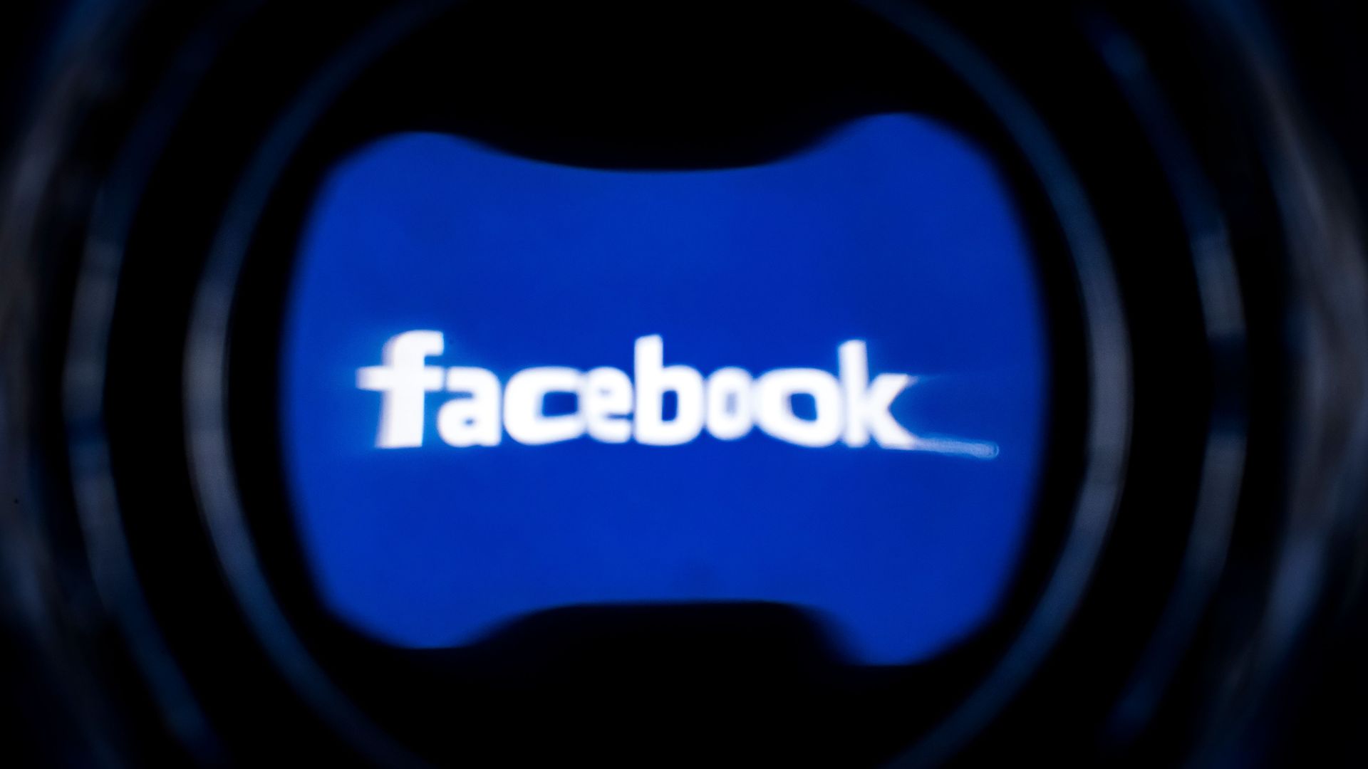 A distorted Facebook logo