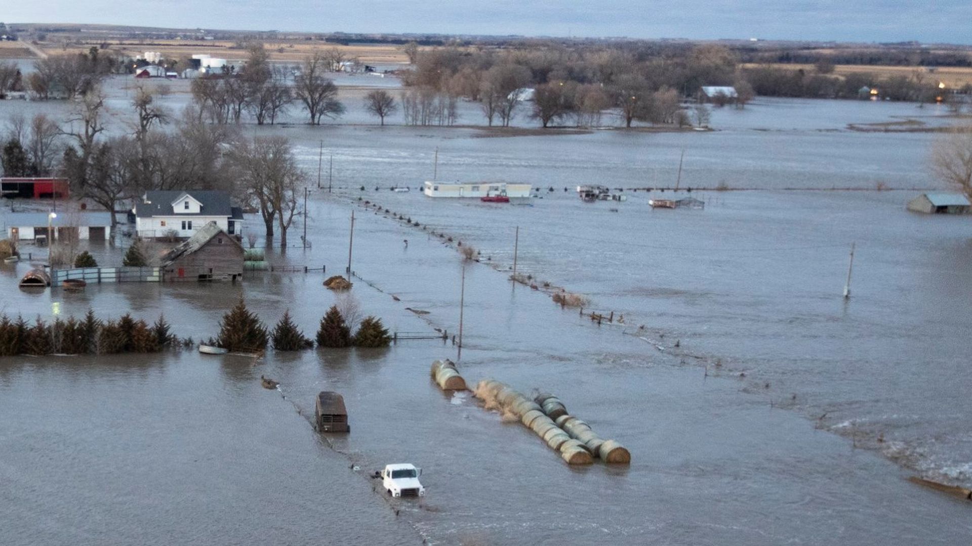 This Nebraska National Guard photo shows the devastating impact of the flooding.