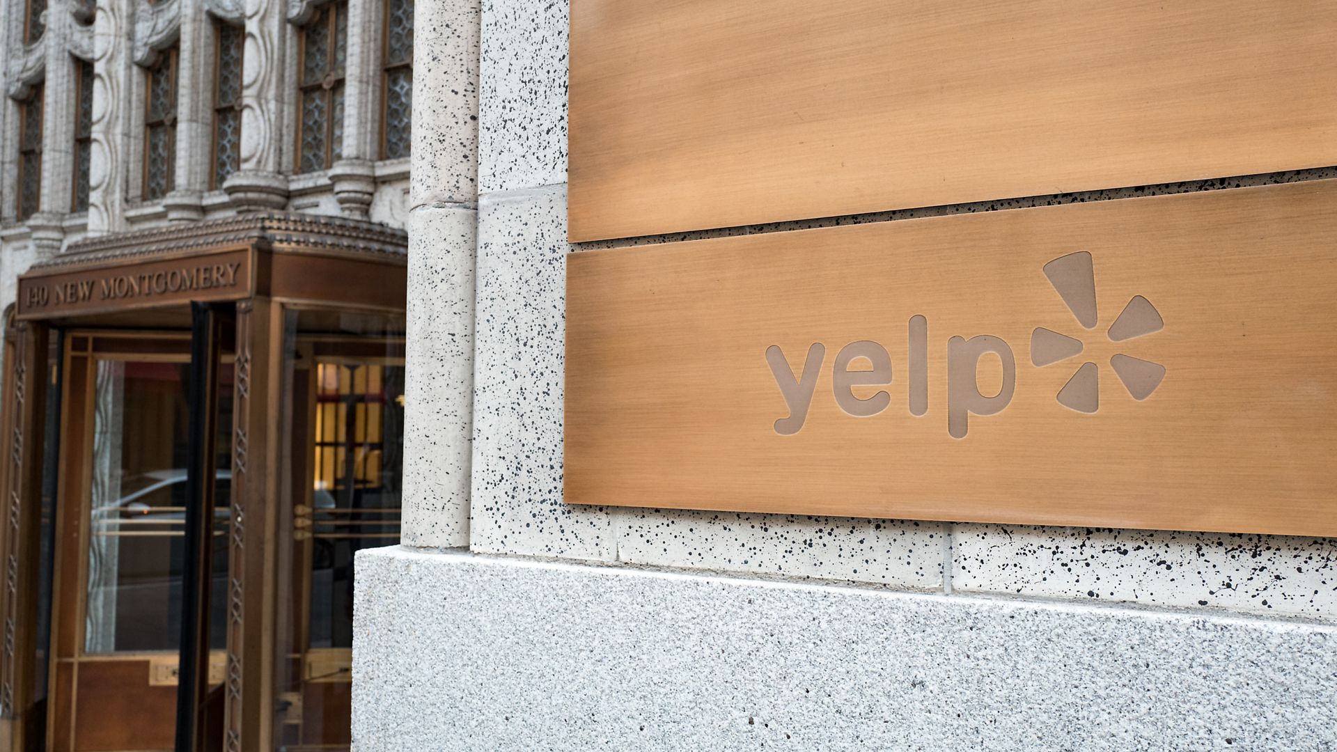 A Yelp sign