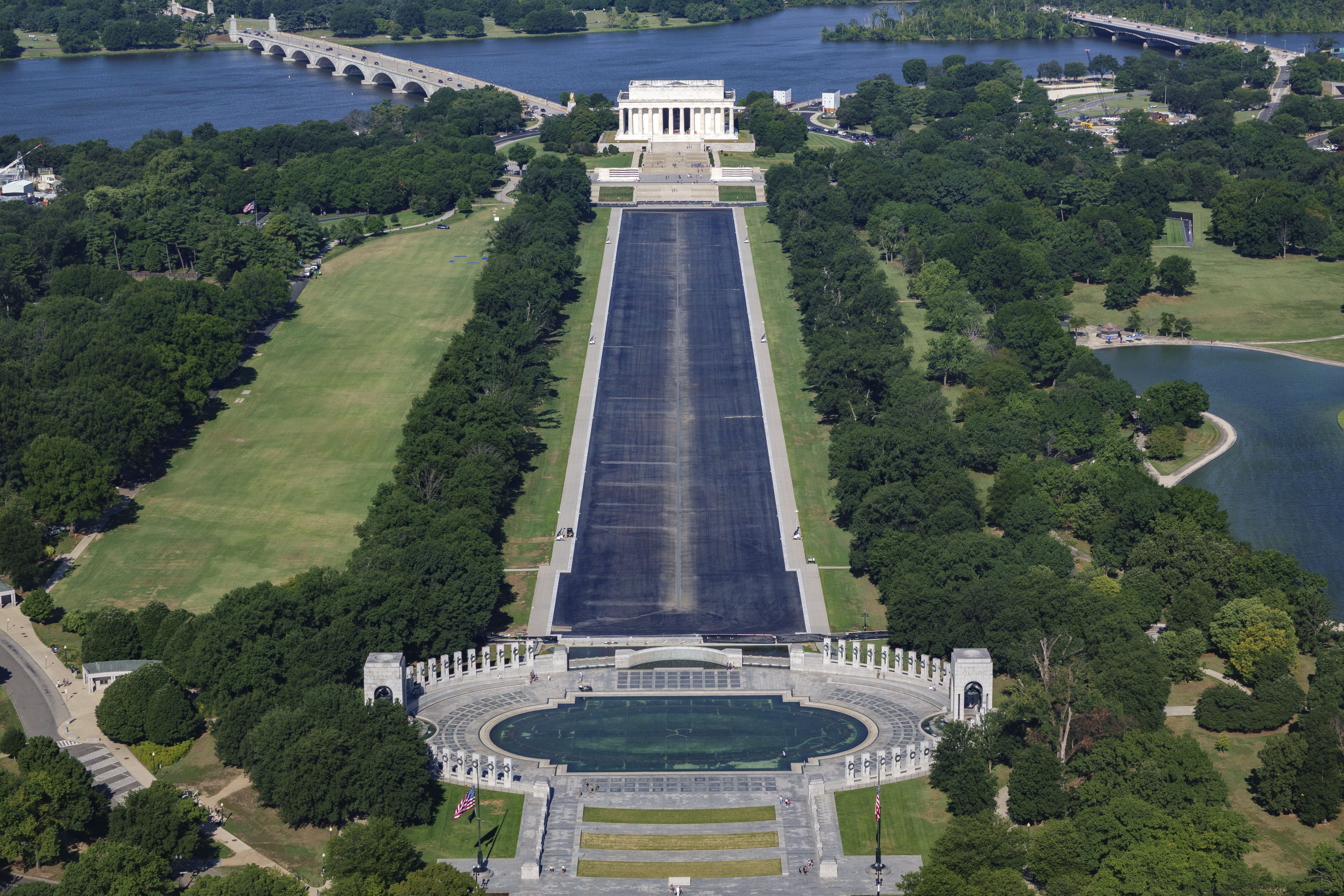Aerial view of Reflecting Pool