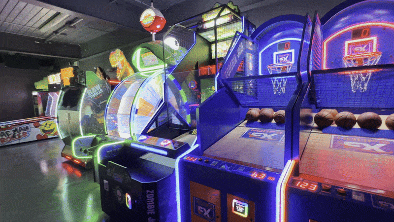 image shows arcade games