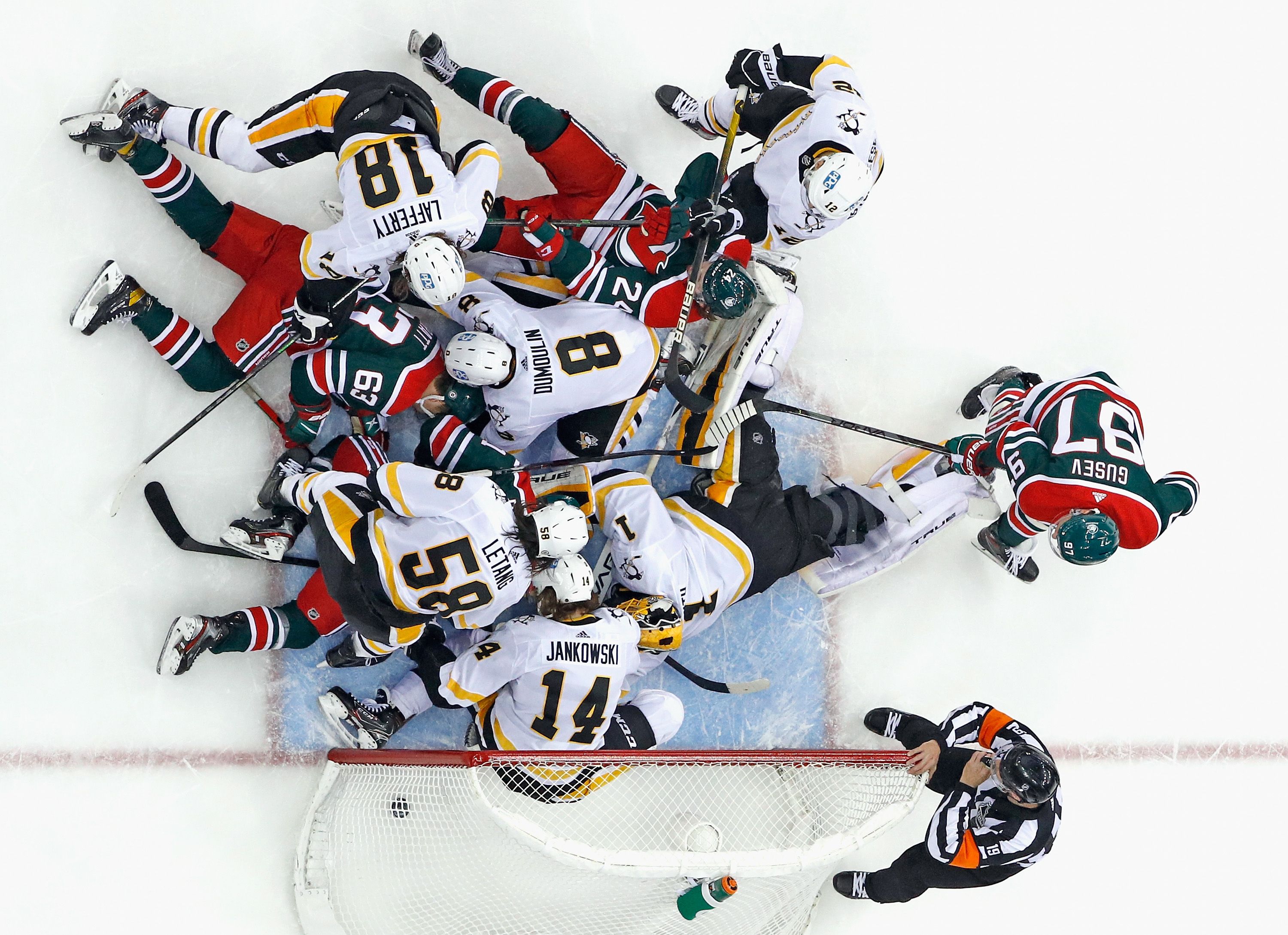 Hockey pileup