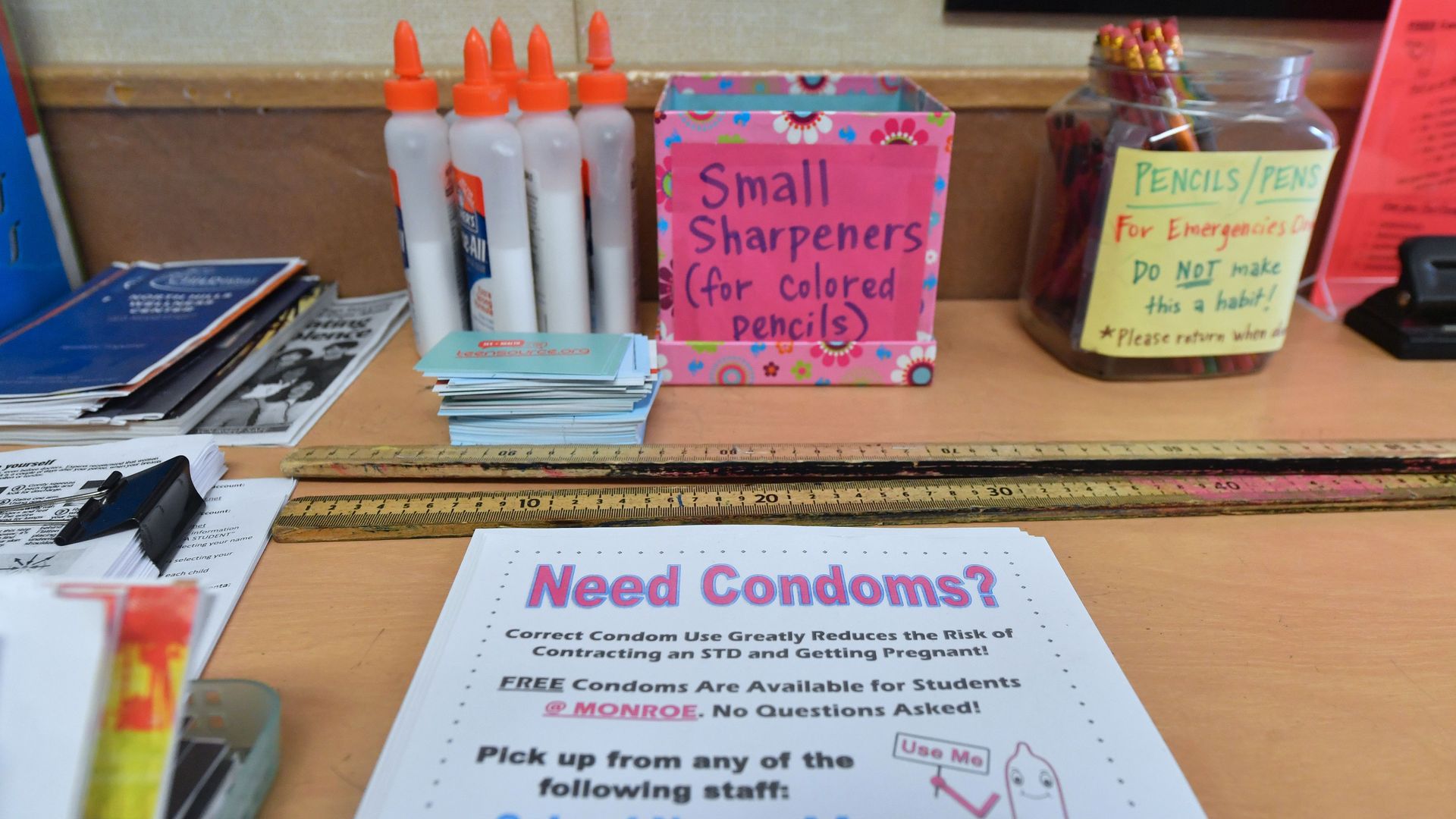 A classroom of Health Education teacher Leticia Jenkins at James Monroe High School in North Hills, California on May 18, 2018.