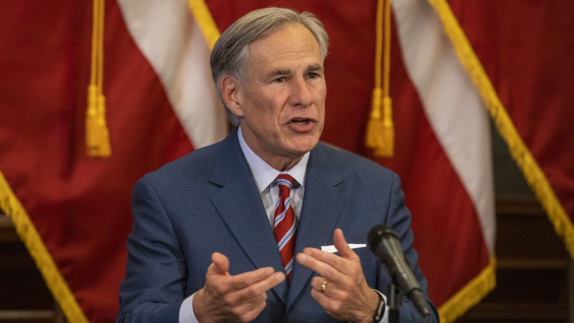 Texas Gov. Greg Abbott speaking in Austin in May 2020.