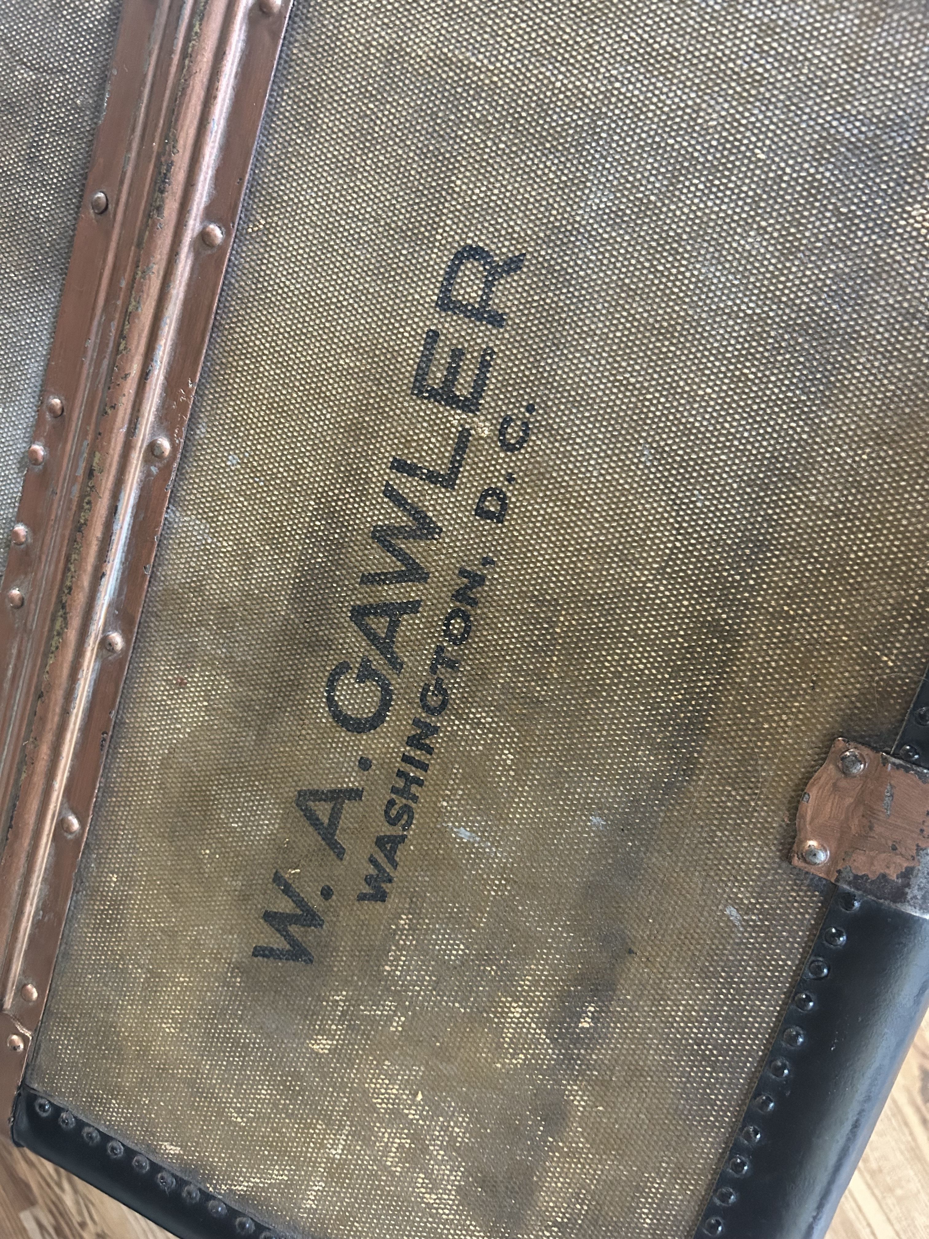 Steamer trunk.