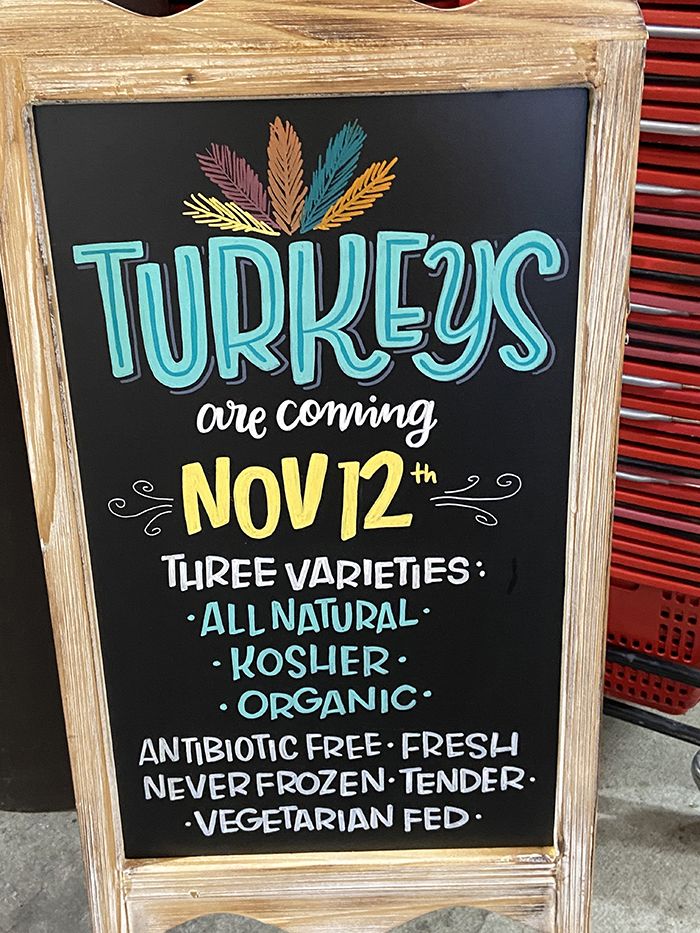 Trader Joe's turkey sign
