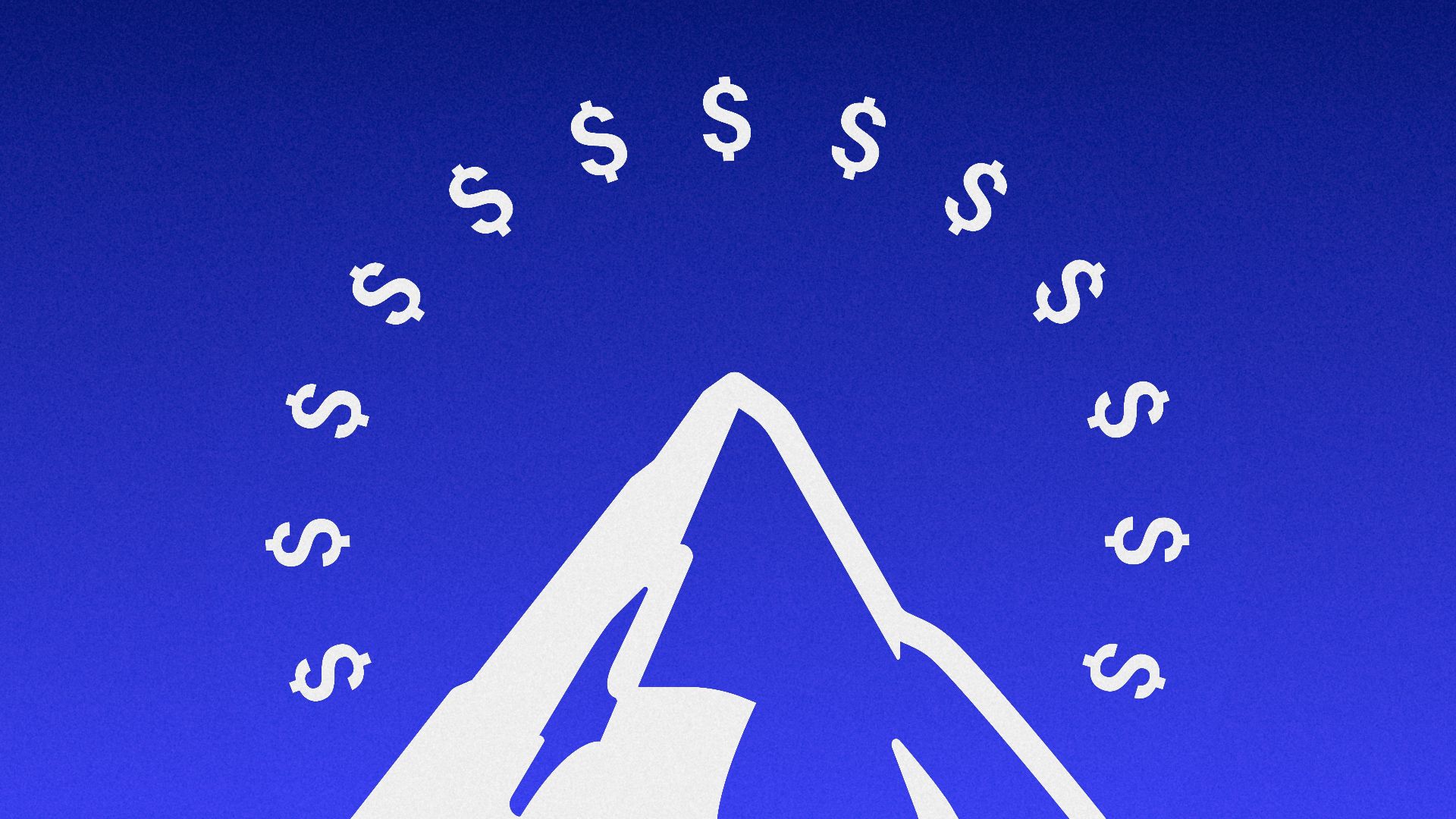 Illustration of the Paramount logo with the stars replaced with dollar signs.