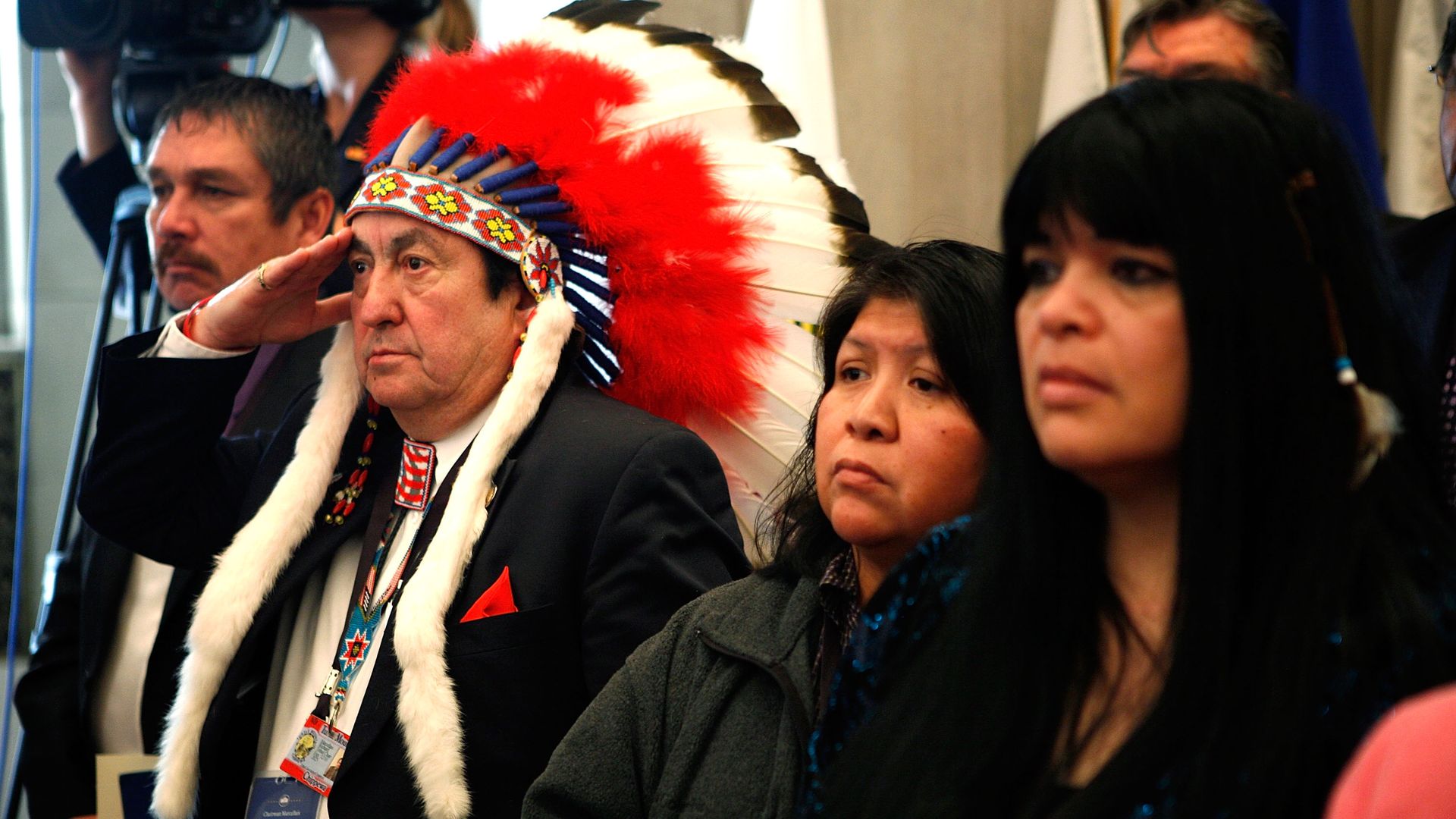 Members of the Chippewa Indian tribe