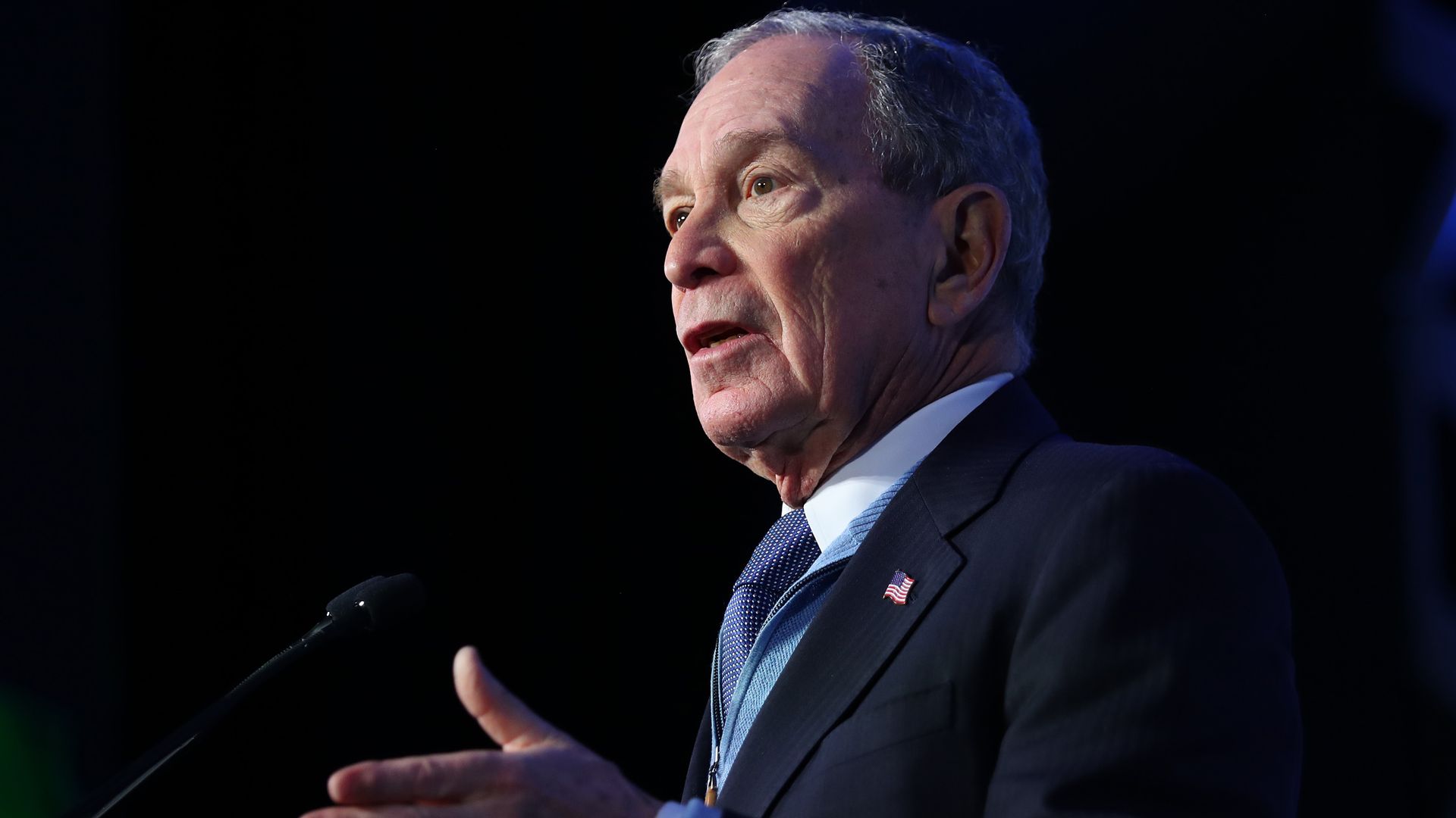 Mike Bloomberg speaks during the Blue NC Celebration Dinner held at the Hilton Charlotte University Place on February 29, 2020 in Charlotte, North Carolina. 
