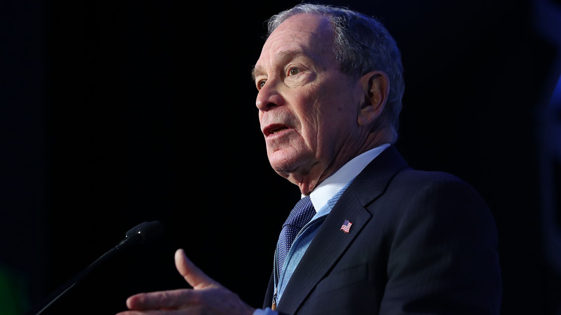 Mike Bloomberg speaks during the Blue NC Celebration Dinner held at the Hilton Charlotte University Place on February 29, 2020 in Charlotte, North Carolina.
