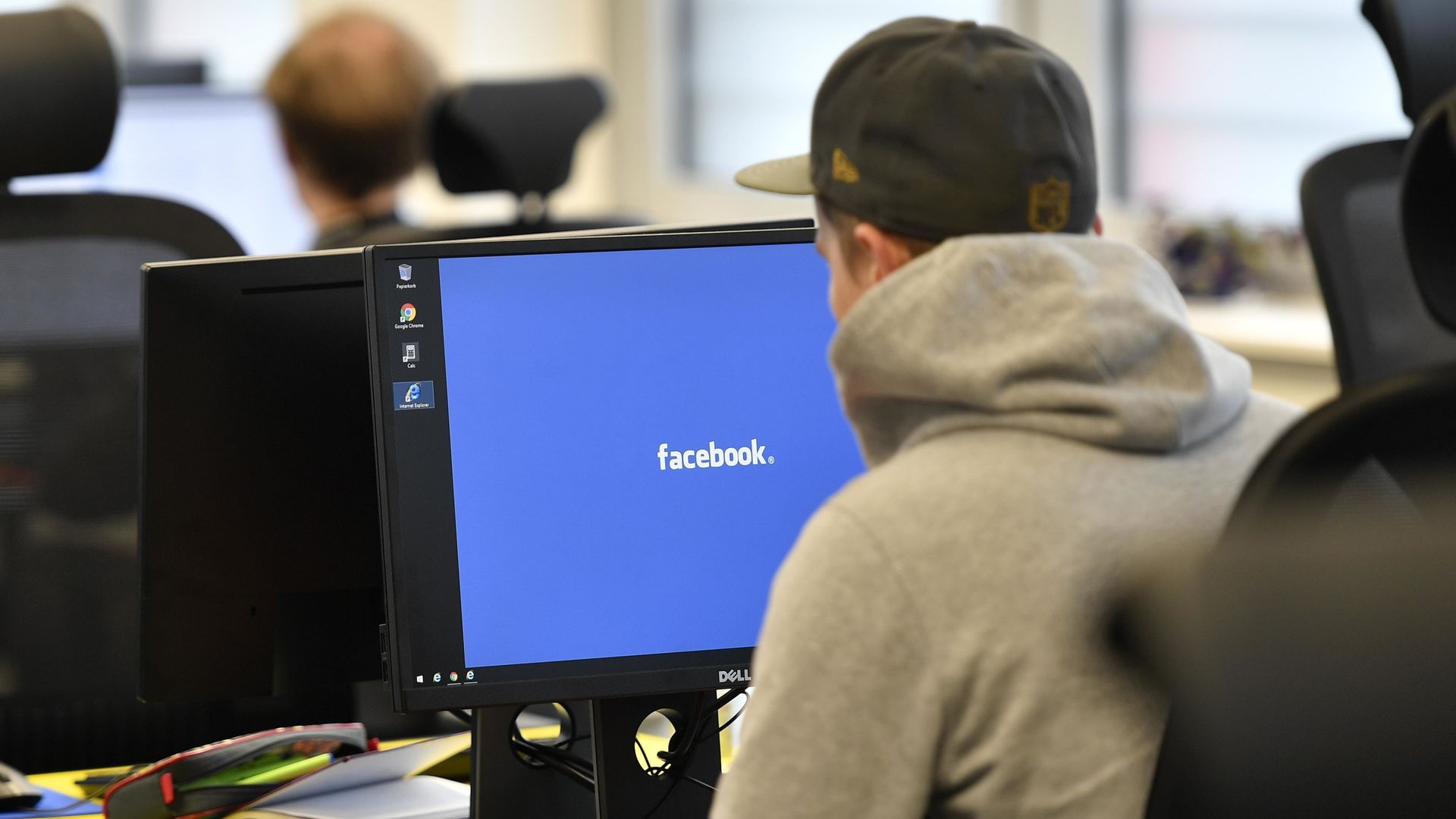 Employees of the Competence Call Center (CCC) work for the Facebook Community Operations Team in Essen, Germany.