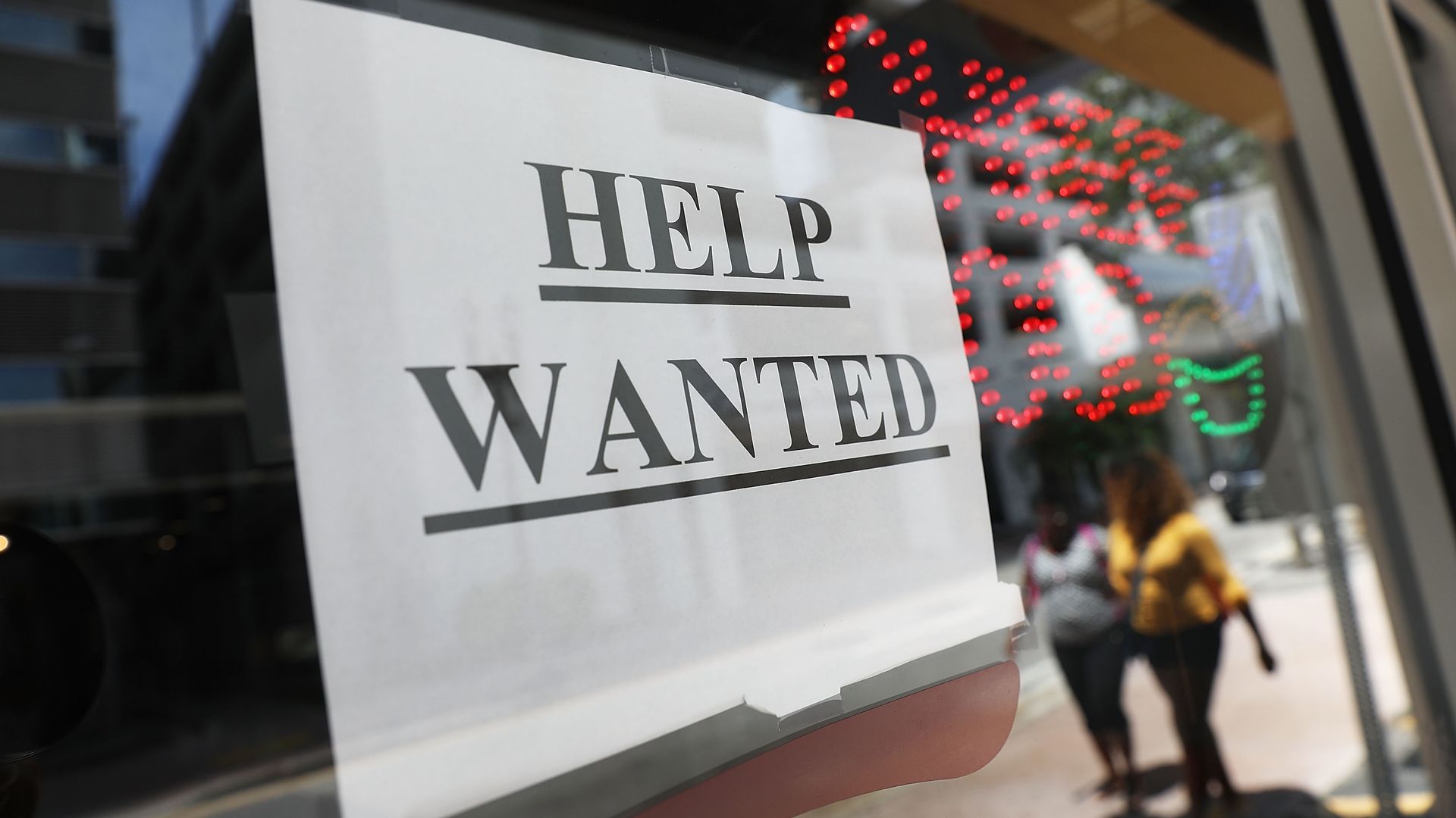 Help wanted sign.