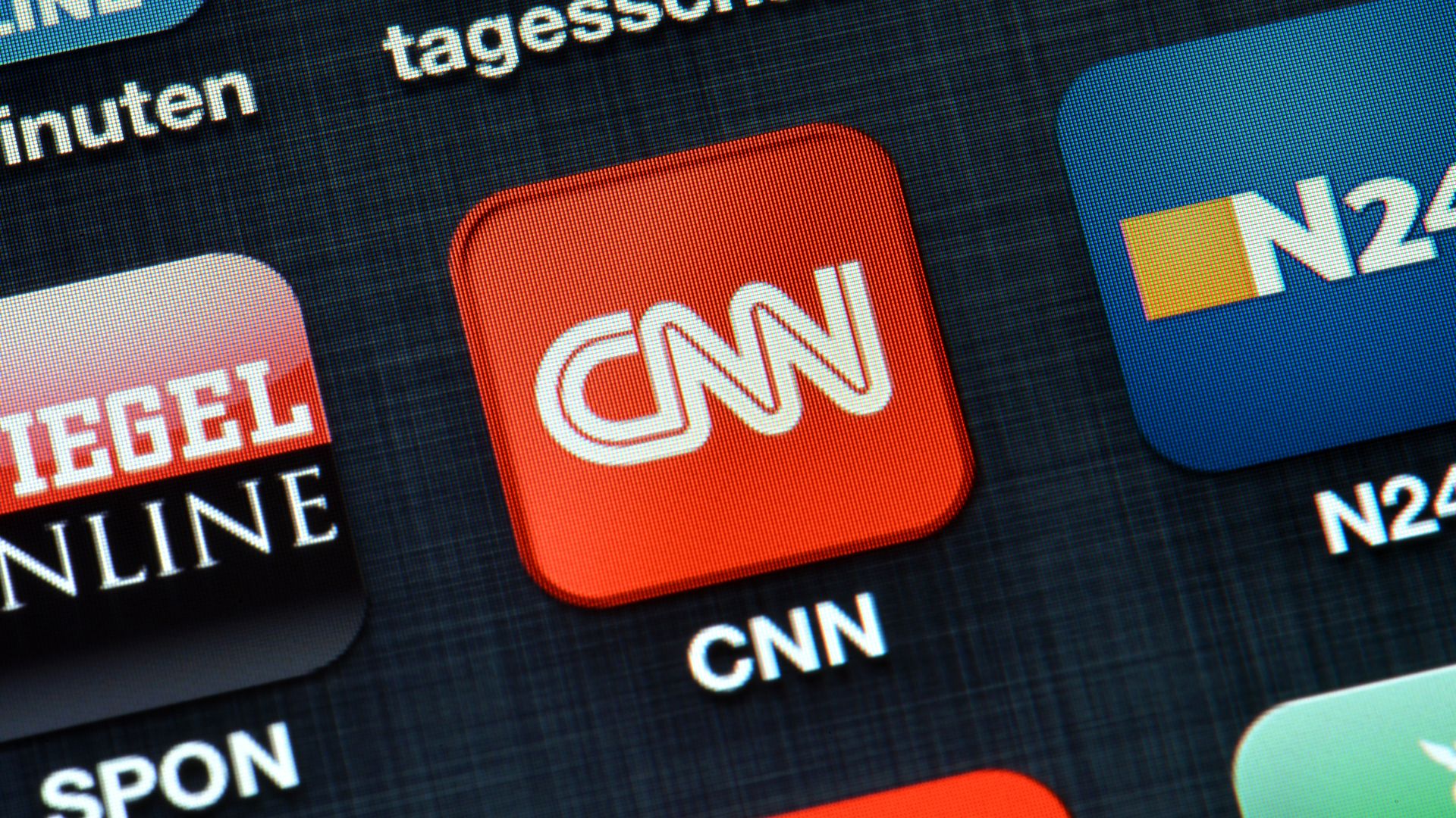 The CNN logo on a phone