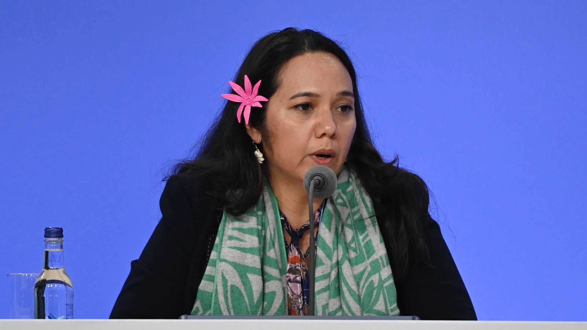 Marshall Islands climate envoy Tina Stege seen at COP26.