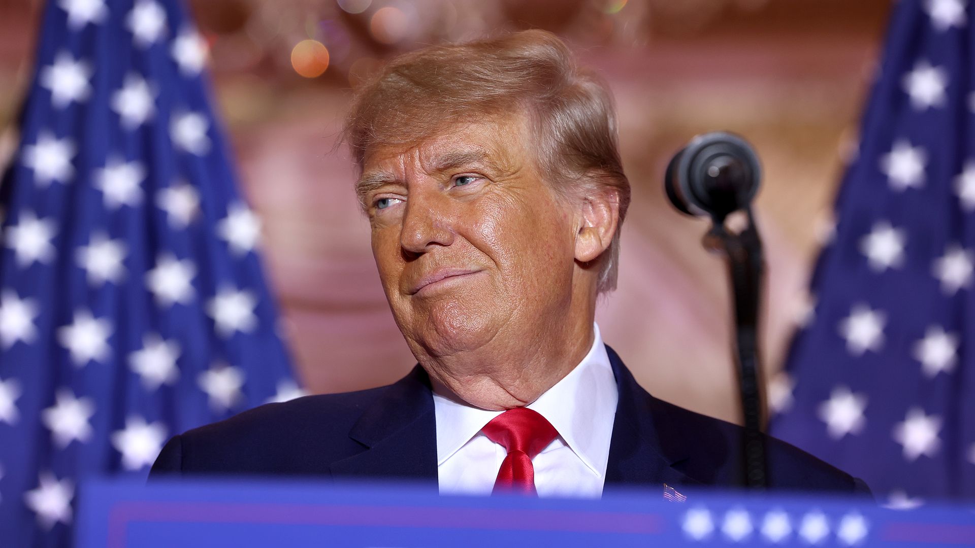 Former U.S. President Donald Trump speaks during an event at his Mar-a-Lago home on November 15, 2022